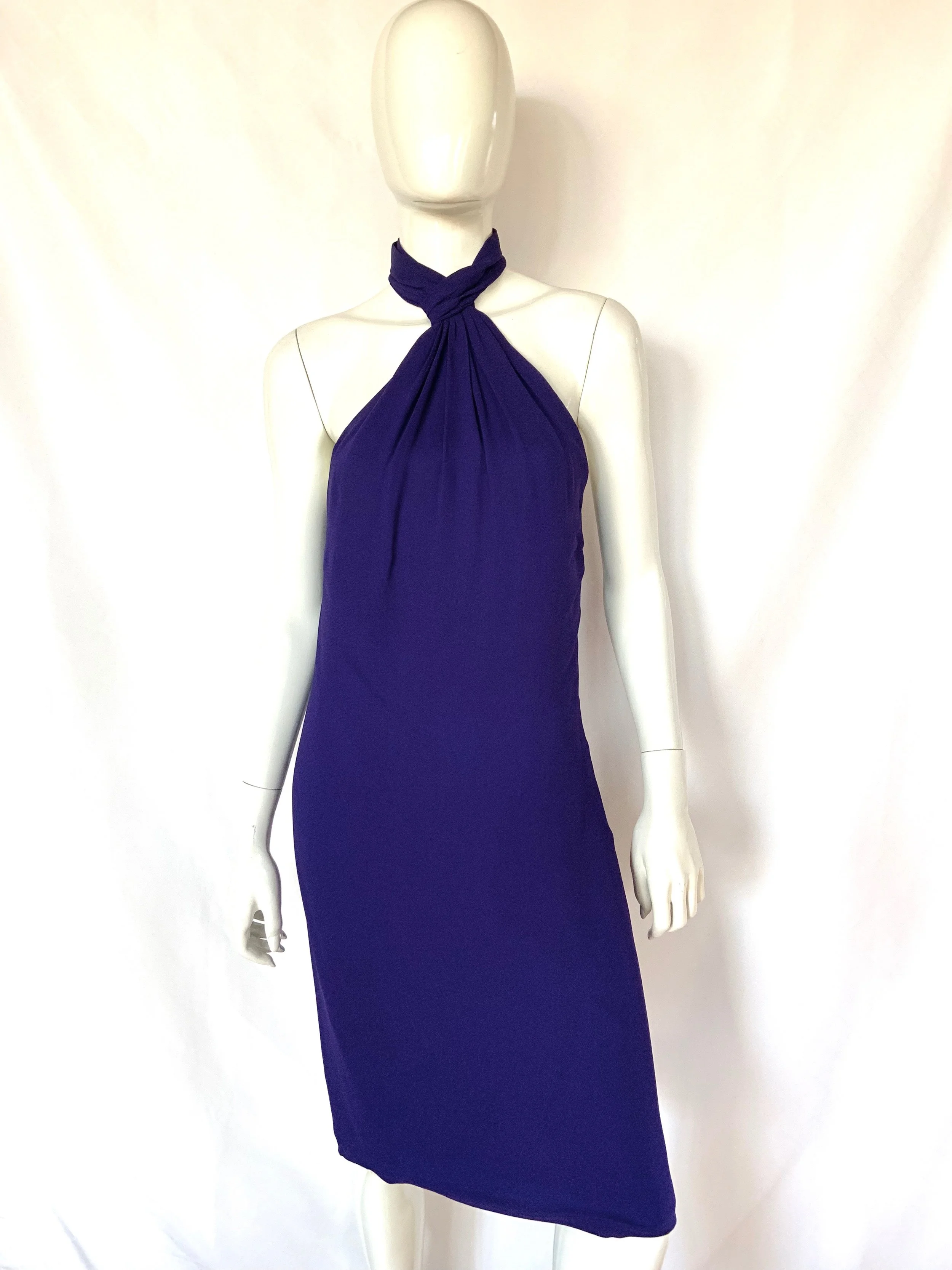 deep purple cocktail dress