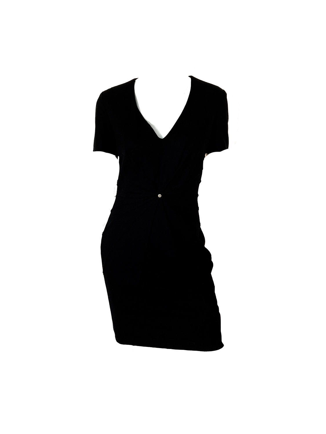 Roberto Cavalli Black Wool Dress