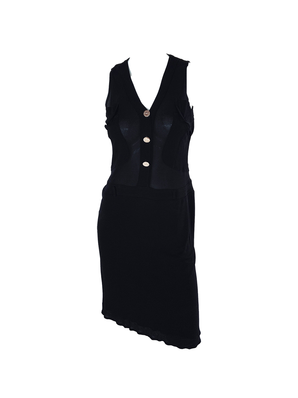 saint laurent black mini dress Saint Laurent Black Star Appliqué Mini Dress - BOPF main image 1