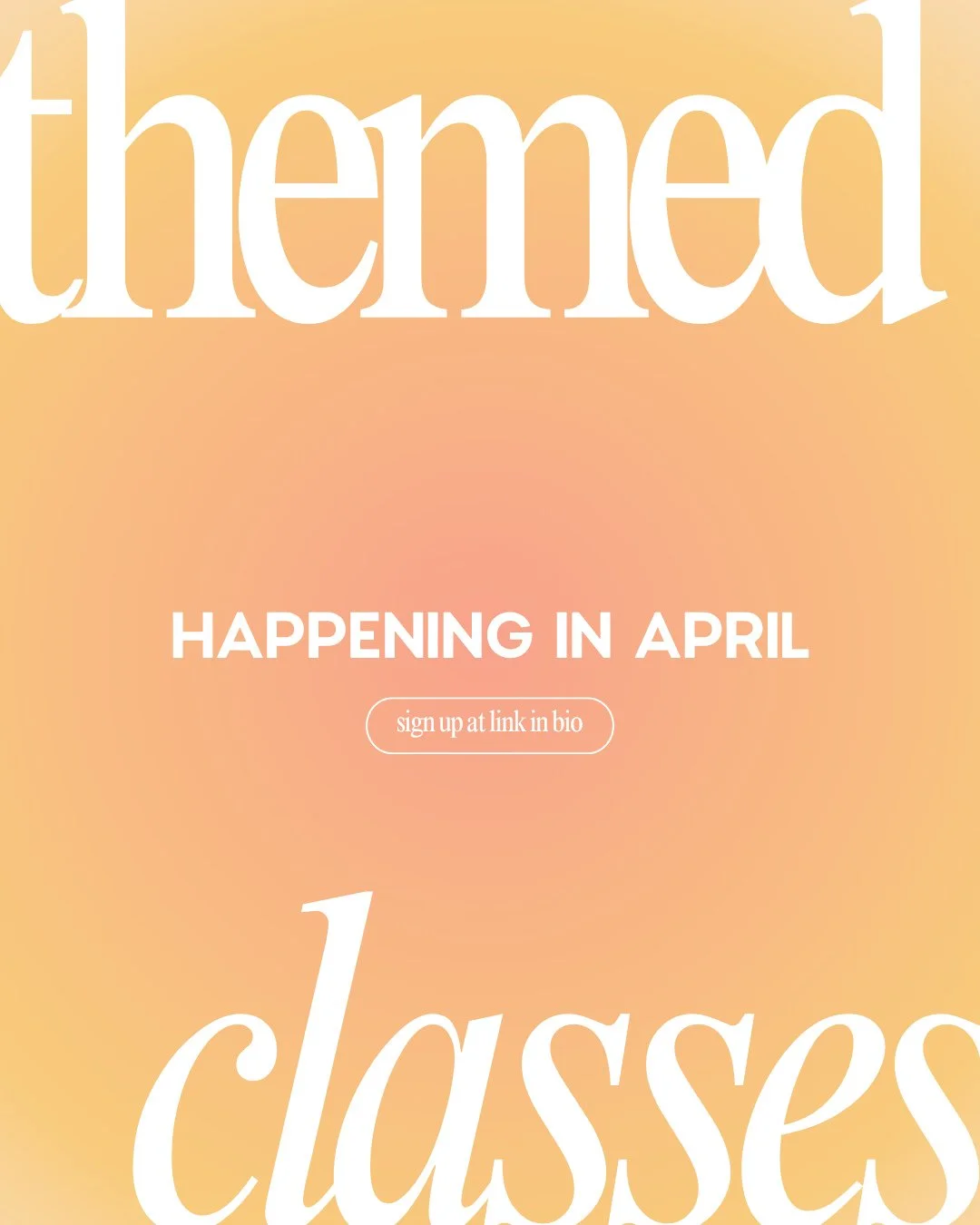 April is bringing ✨momentum✨⁠
⁠
Here&rsquo;s your #themedclasses lineup:⁠
⁠
🩷 Apr 1: Bieberchella Flow + Sculpt with Carly⁠
🩵 Apr 3: Michael Jackson The Form with Tamara⁠
💛 Apr 6: Festival Fix Flow + Sculpt with Adilene⁠
💜 Apr 12: Aries Szn Upper