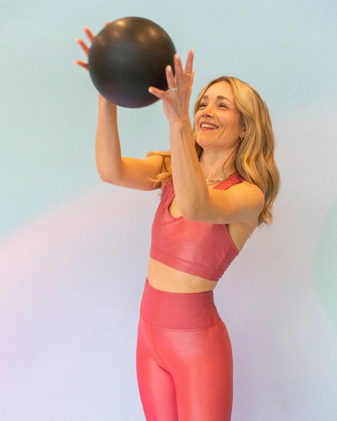 Having a ball, unfortunately.⁠
⁠
The Pilates ball helps create more feedback, more control, and more connection through each movement, so you can feel exactly where you&rsquo;re working.