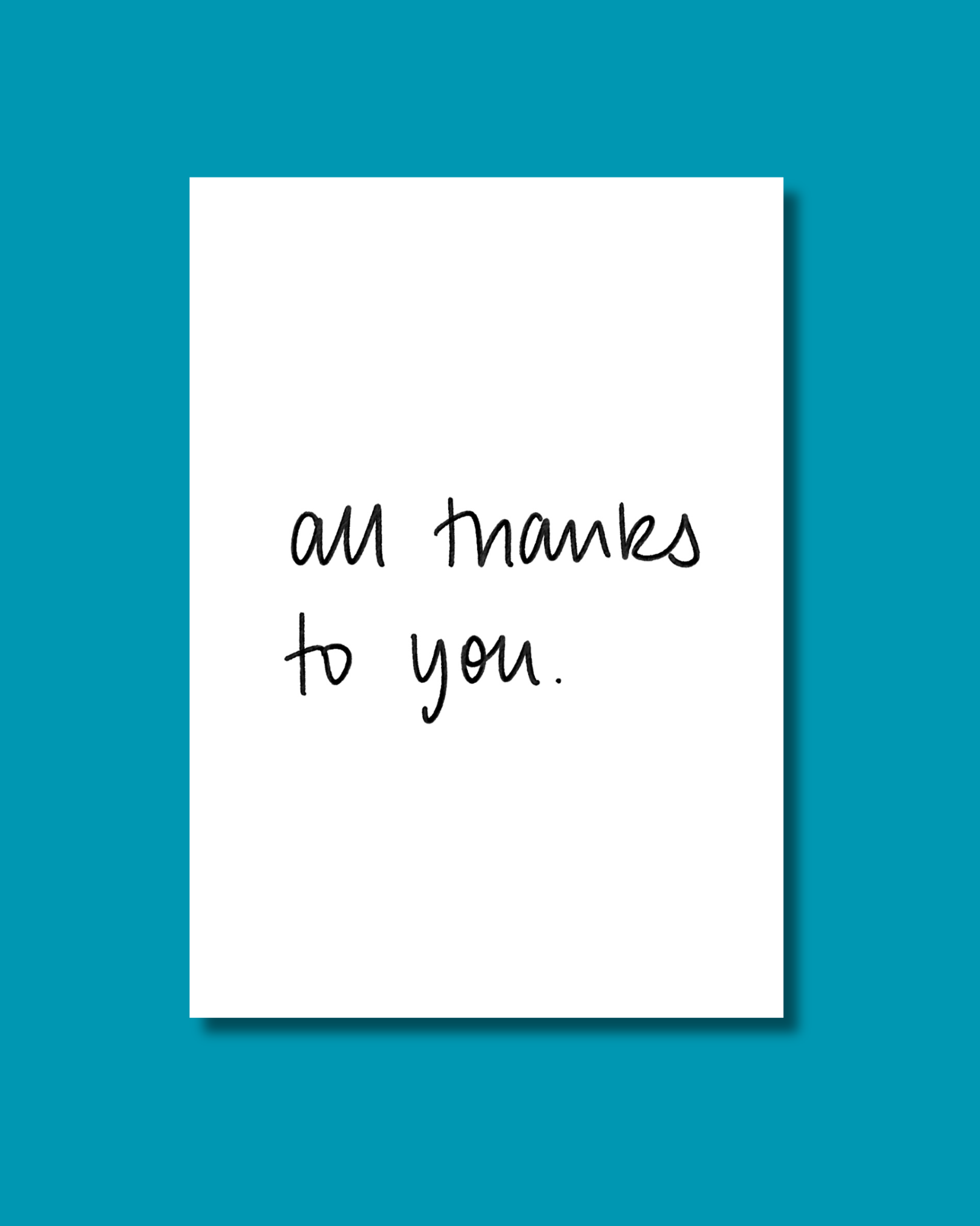 all thanks to you zine