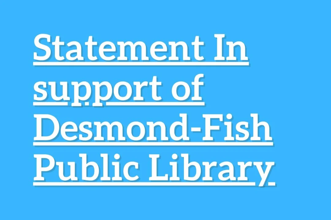 Statement in support of Desmond-Fish Public Library