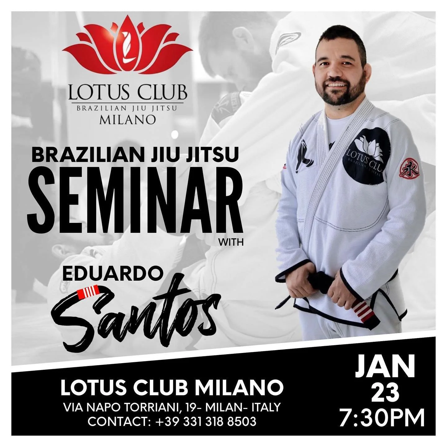 Seminario con il professore Eduardo Santos, cintura nera 4° grado e head coach del Lotus Club New York