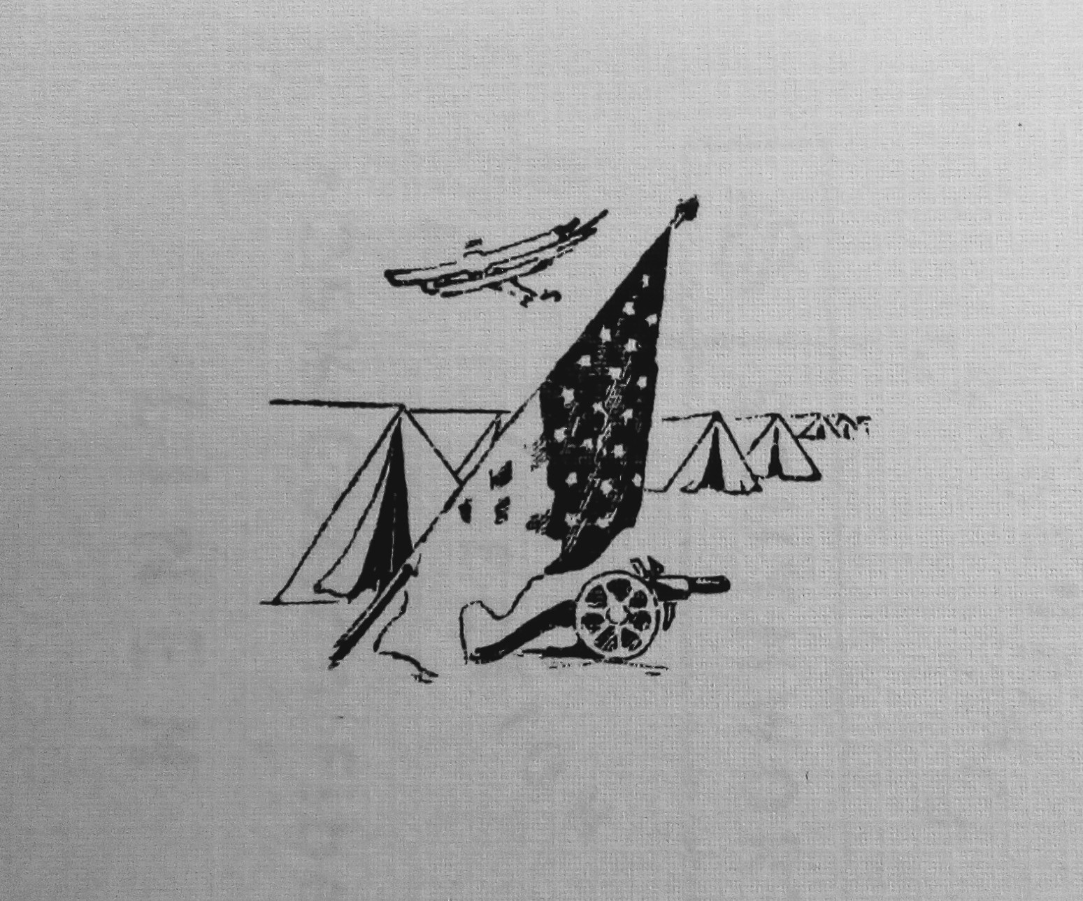 We sometimes get print blocks donated. This is an example of one recently given to us. It depicts a WWI camp scene. Likely, the last time this block was printed, Wilson was President, the Model T was new, and the most advanced American airplane in the Army (no Air Force then) was the Jenny.