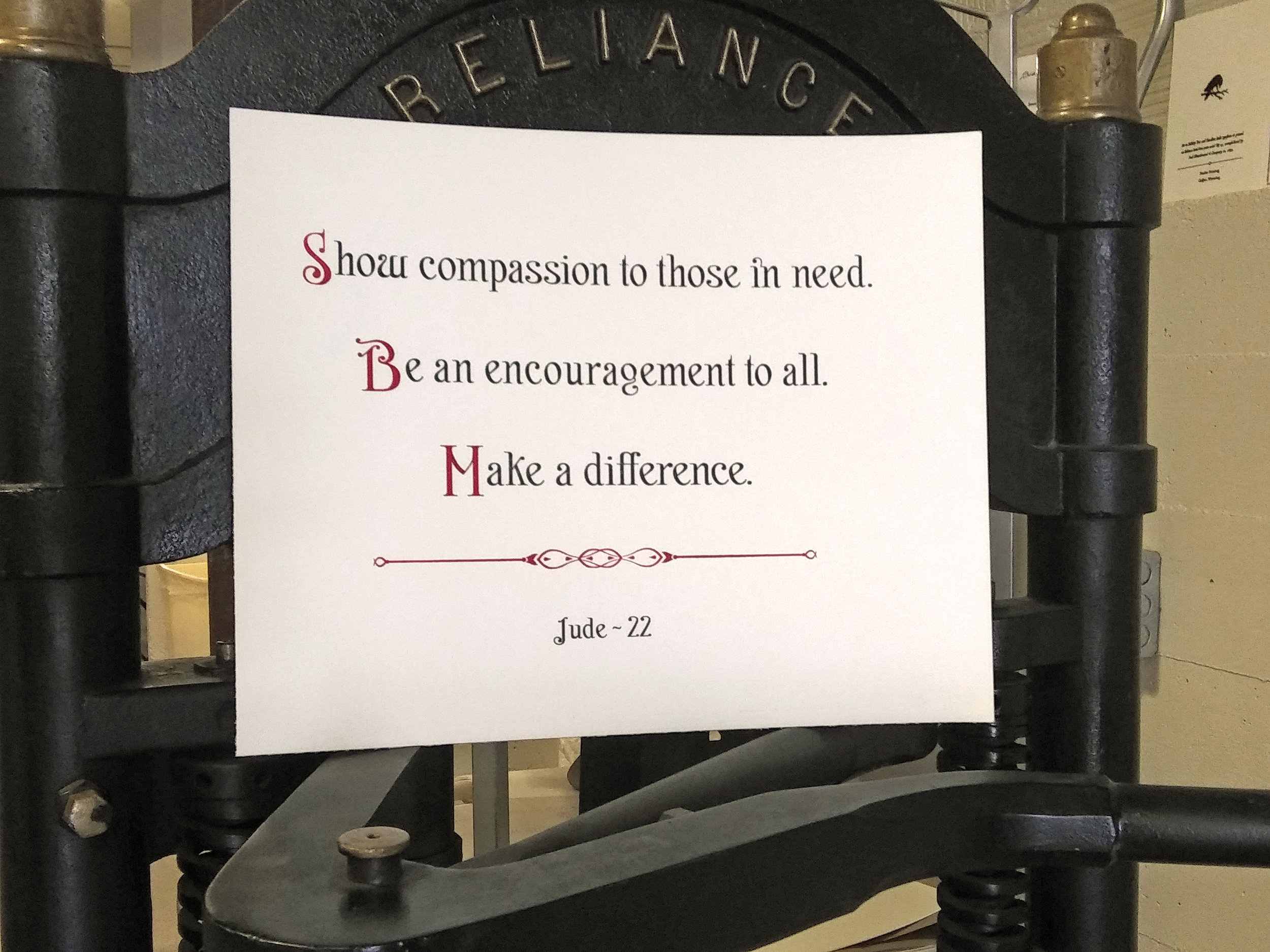 A broadside printing of the verse Jude 22.