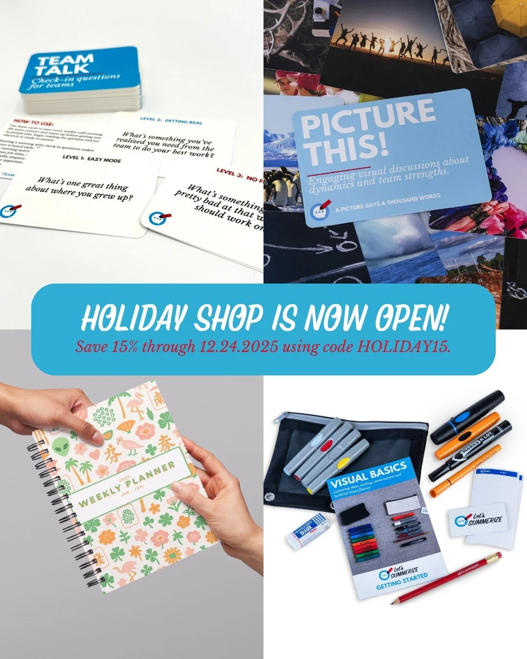 FUN TIMES, YOU GUYS! The holiday shop is now open! 🎁

For a limited time, save on a few of my favorite tools to help teams and leaders make work easier.

✔️ 2026 Jan&ndash;June Planner: One of my most popular items! Available only through the New Ye