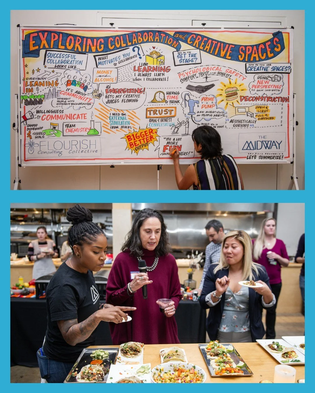 Throwing it back to early 2020 and this unforgettable event in San Francisco. Hosted by Flourish Consulting at Midway SF, this was a networking activation where I set up a Wisdom Wall and invited people to share their thoughts on connection and innov