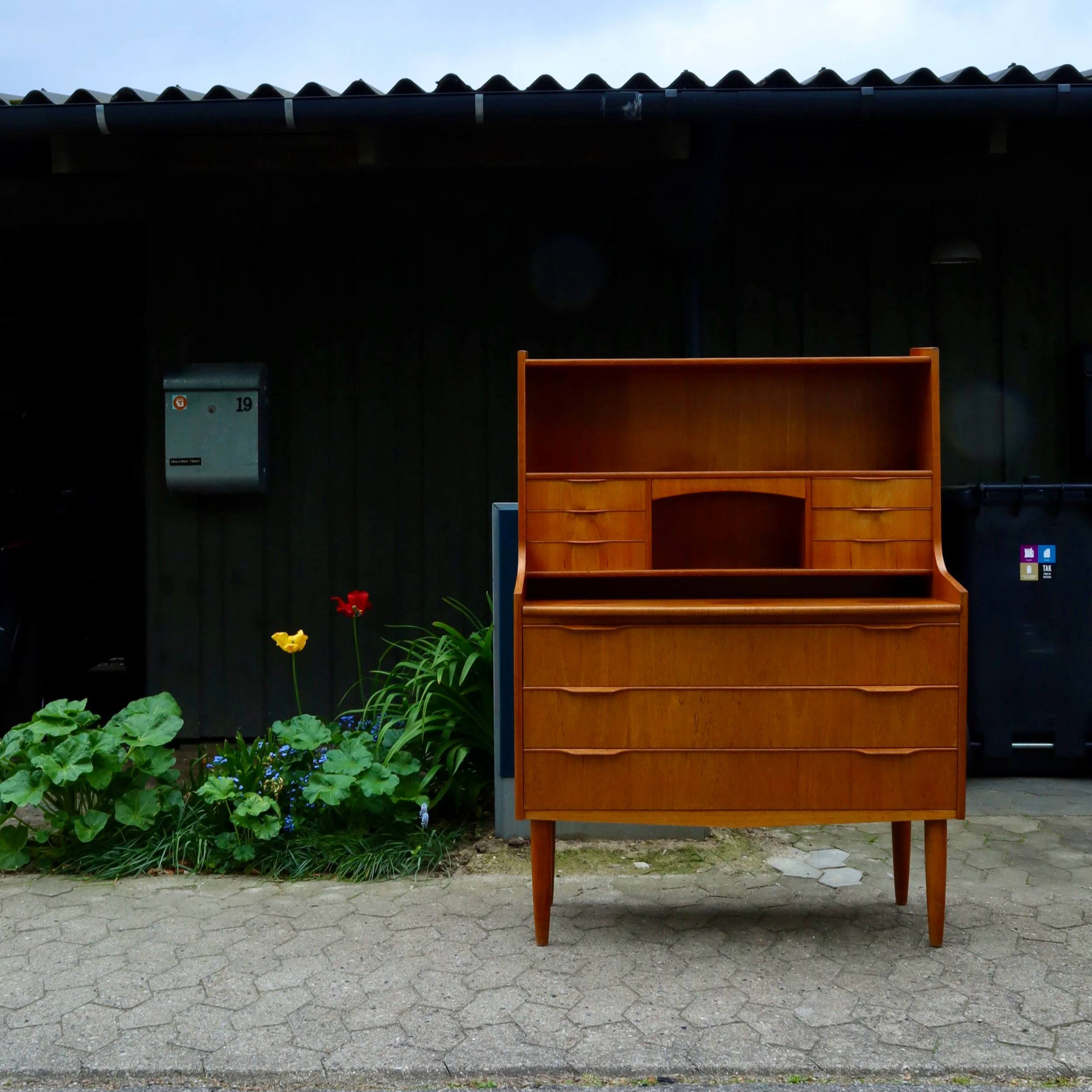 G31827 - Danish Teak Secretary Desk - In the shop