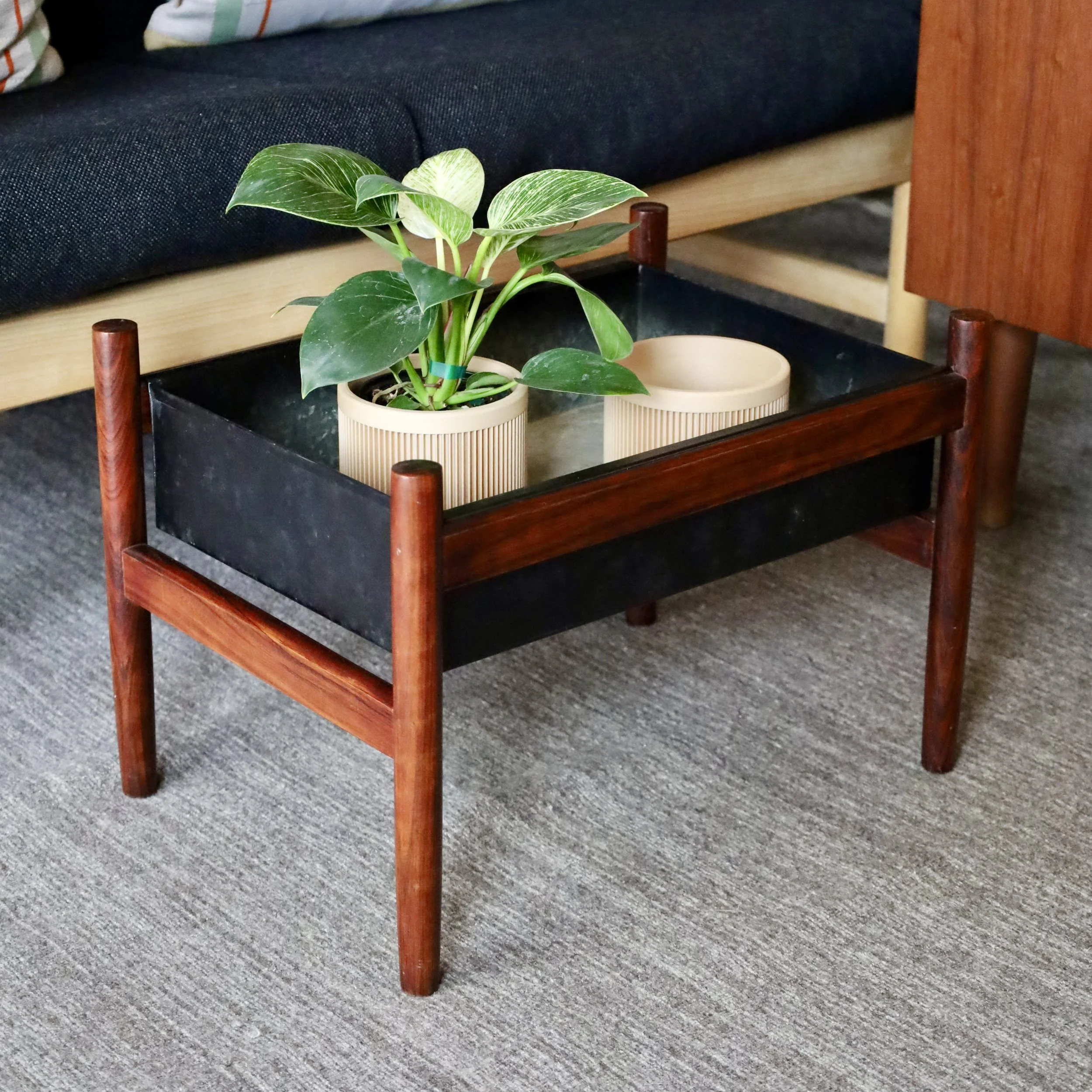 H22266 - Danish Planter Box in Rosewood & Metal by Spottrup - Now in the Shop! - 20.75"L x 15"D x 14.25"H - $450