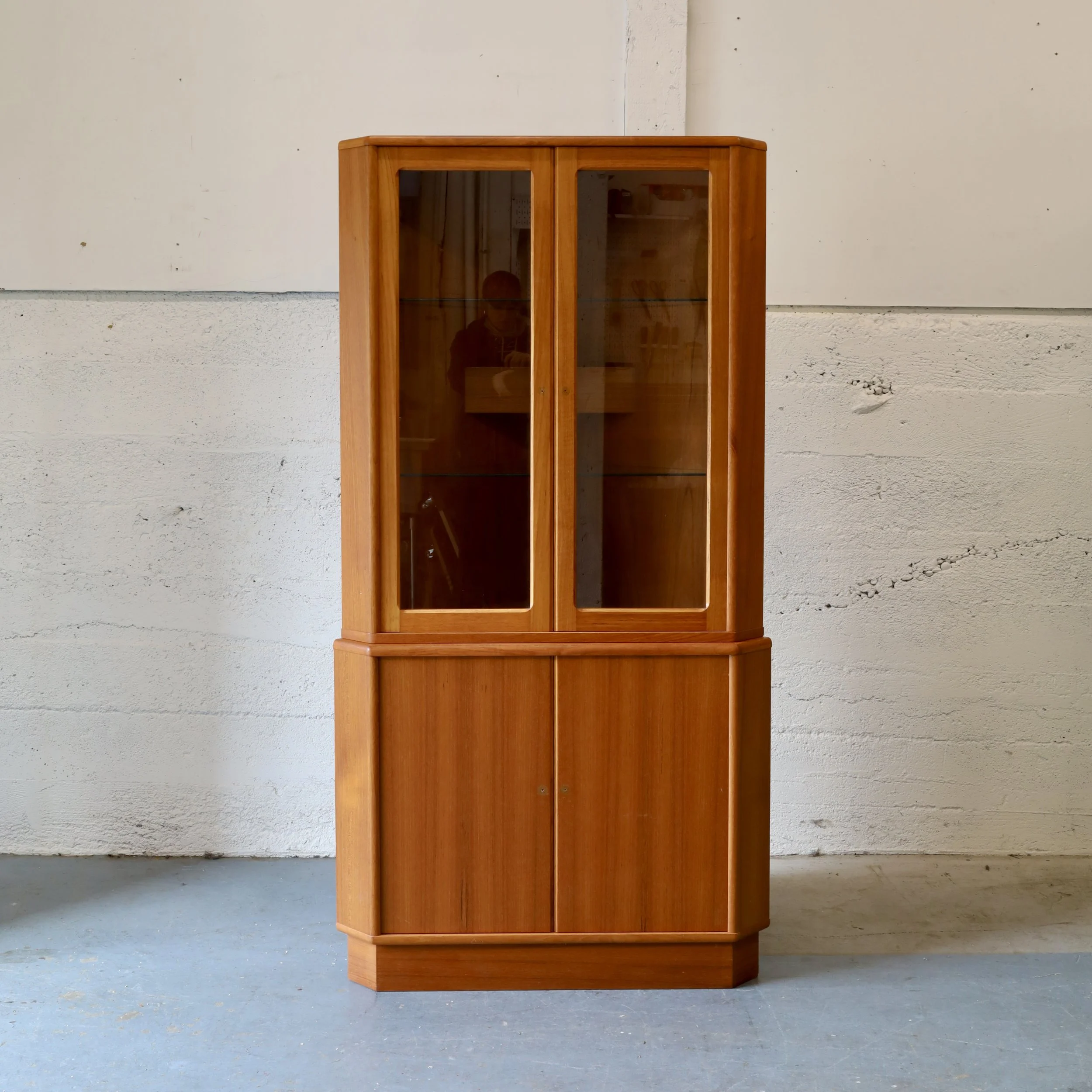 A23456 - Two Piece Teak Corner Cabinet