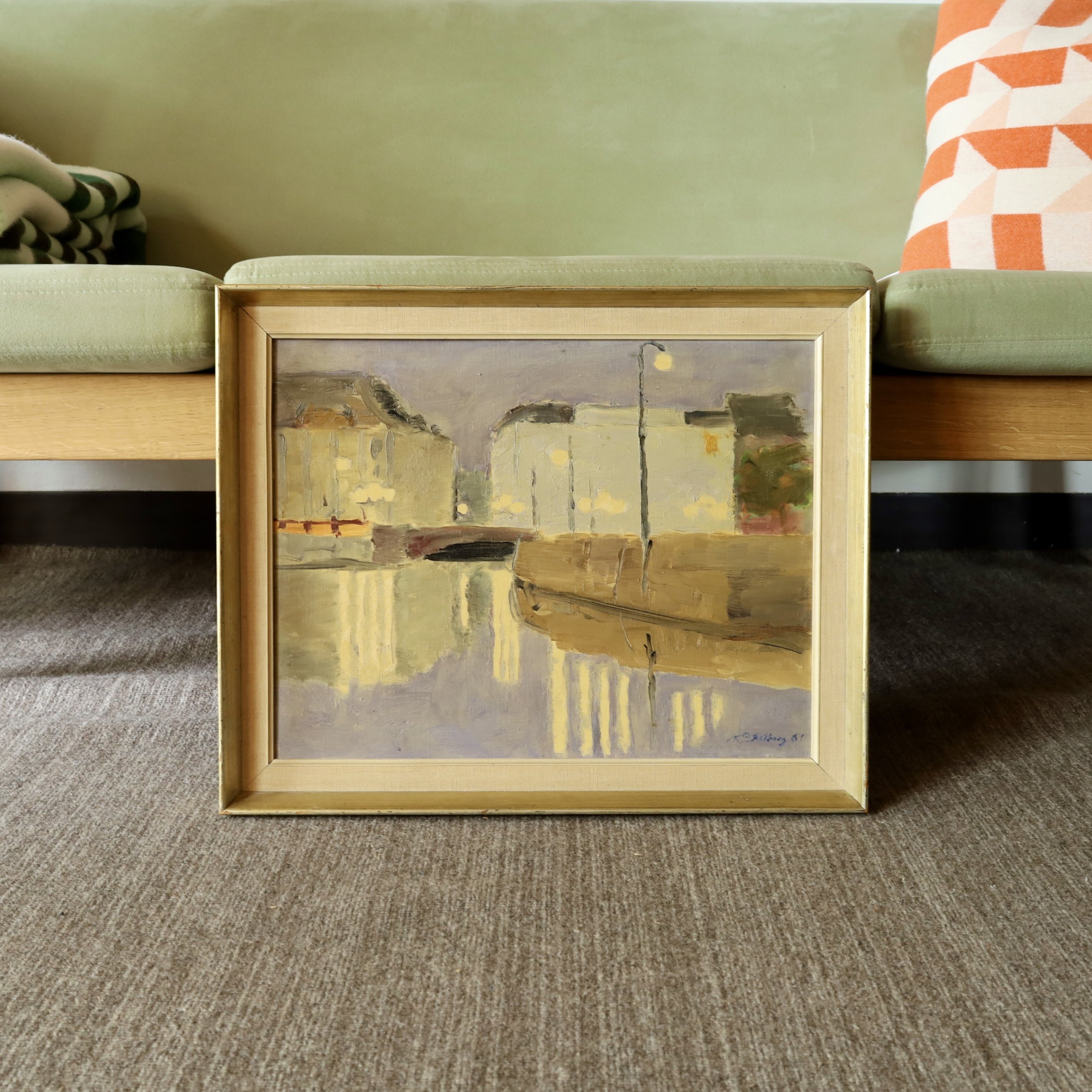 Z28956 - Oil painting by N.P. Feilberg 1961 - 20.5"W x 1.25"D x 16.75"H - $420 - In the shop