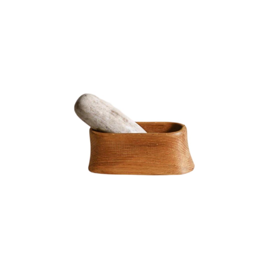The Collective - Oak Mortar and Marble Pestle