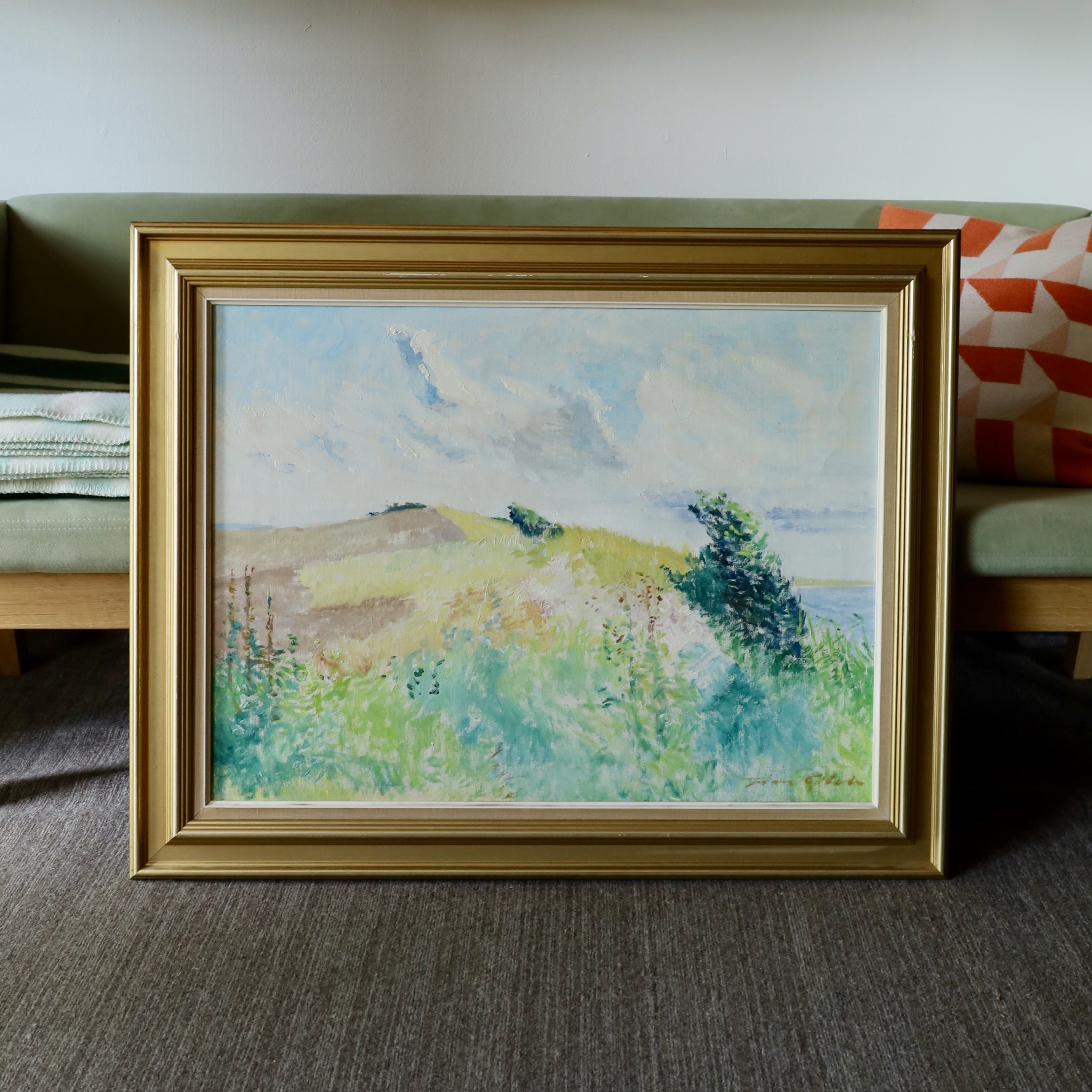 Z28955 - Oil painting by Børge Ibsen - 38.5"W x 1.5"D x 31"H - $880 - In the shop