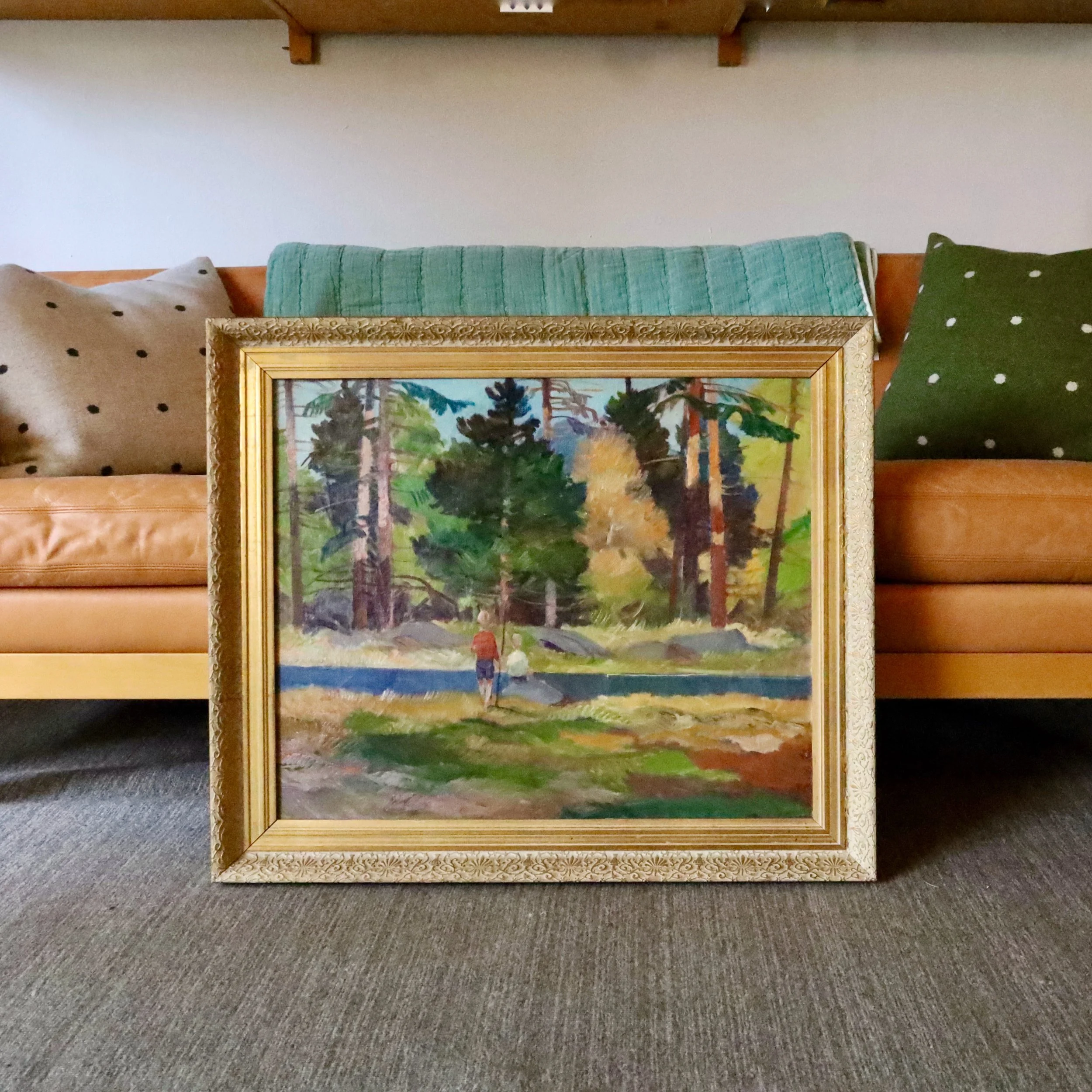 Z34004 - Oil paintng by Nis Stougaard. 30.25"W x 1.5"D x 26.5"H. $720 - Now in the shop!