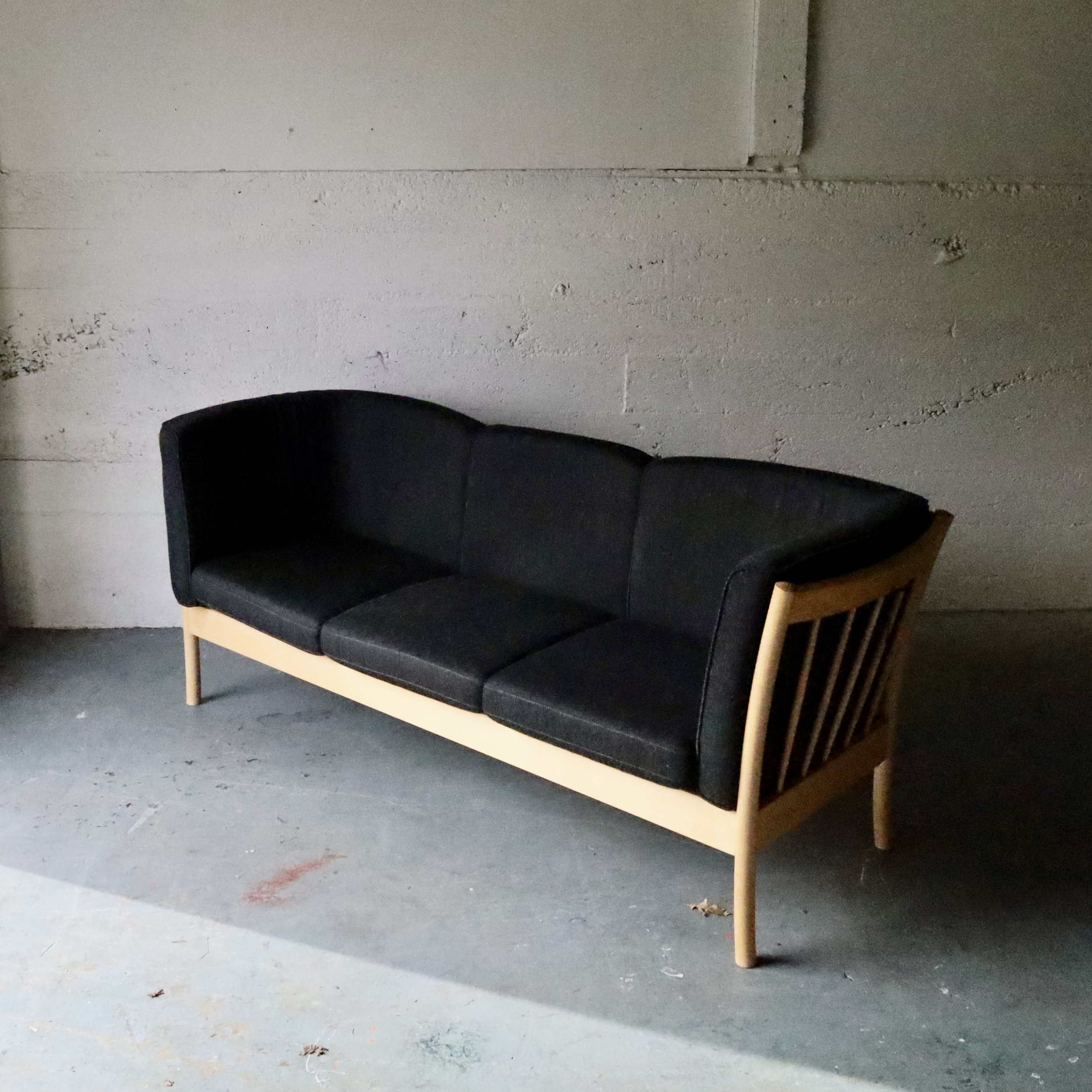 Danish Three Seater Spokeback Sofa