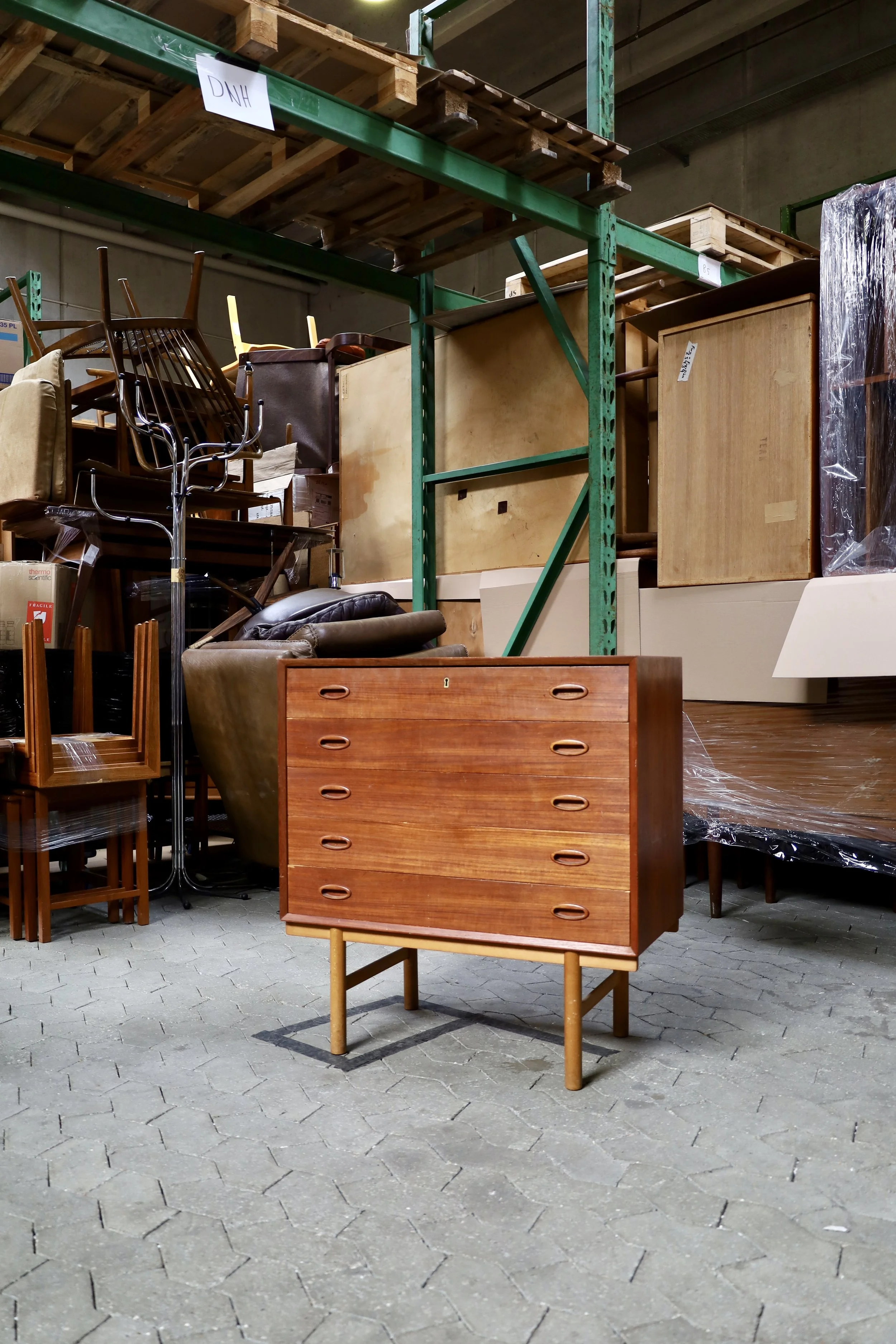 R25500- Rare Danish Chest of Drawers in Teak & Oak - $1680 - Coming up