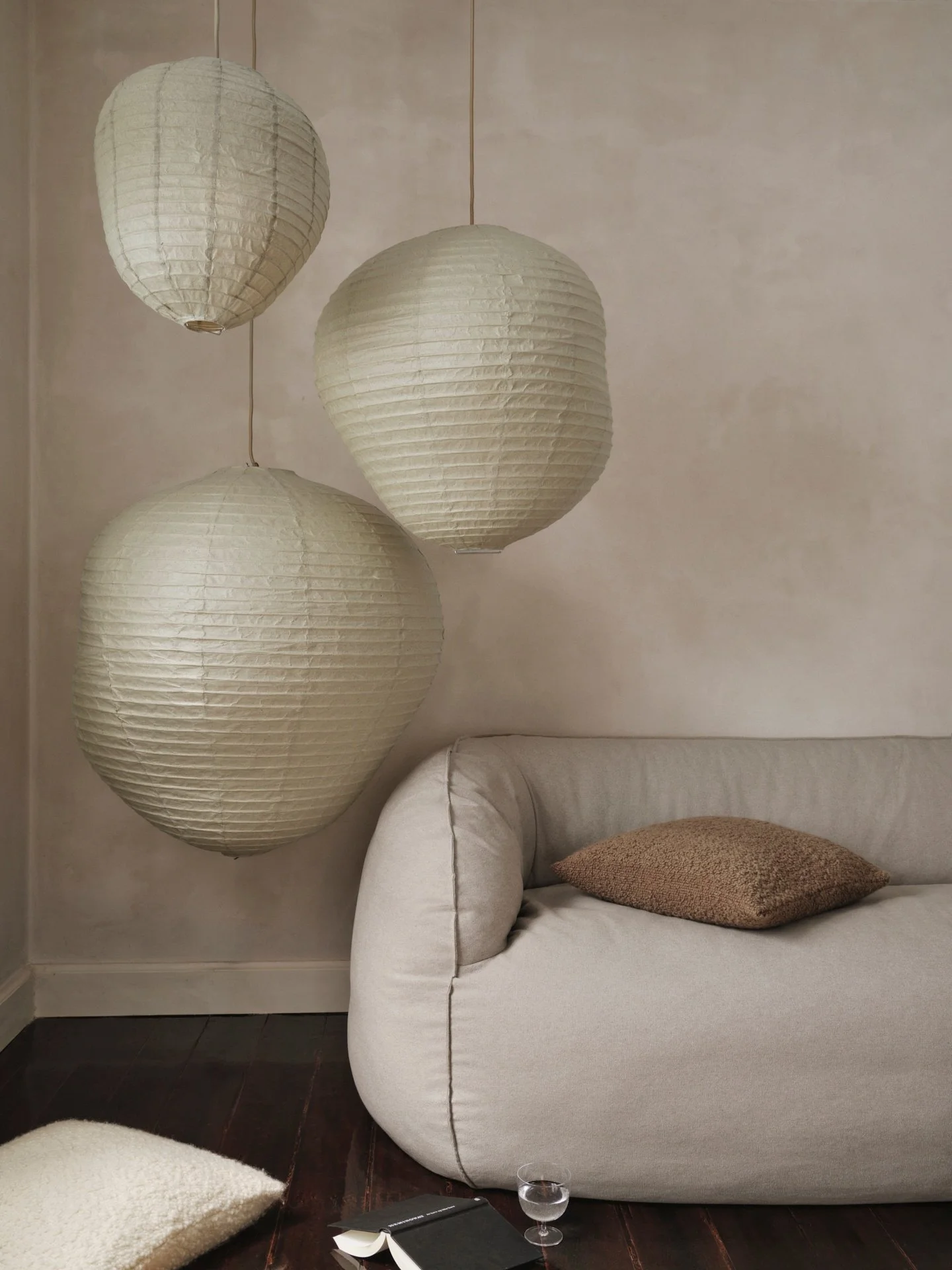 fermLIVING_AW24_Nesten2-Seater_Re-Cotton_1104270253_KurbisLampshade_DarkSage_1104269824_1104269825_1104269826_MoorCushion_Olive_1104269838.jpg