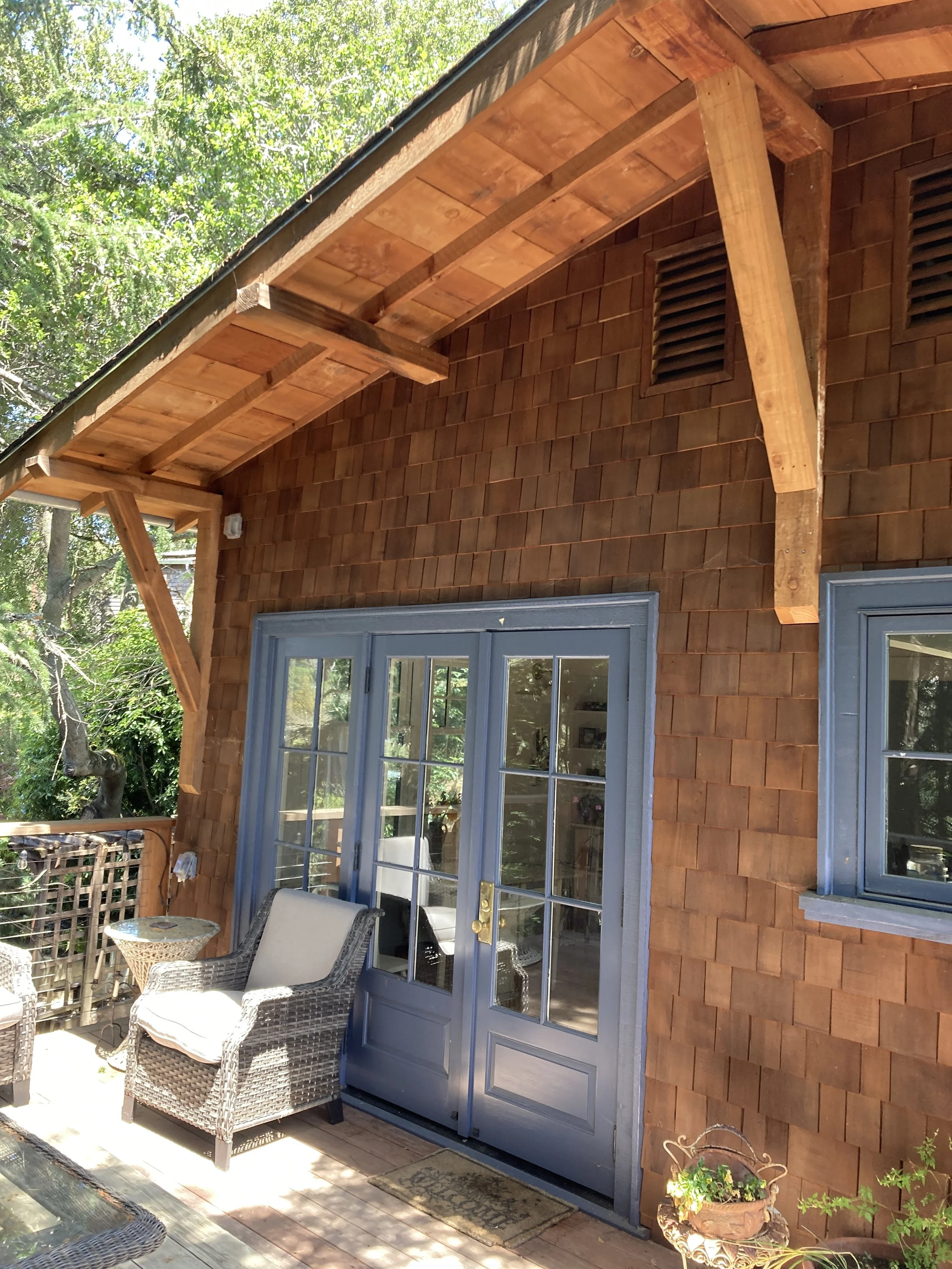  New French doors open onto an inviting deck. 