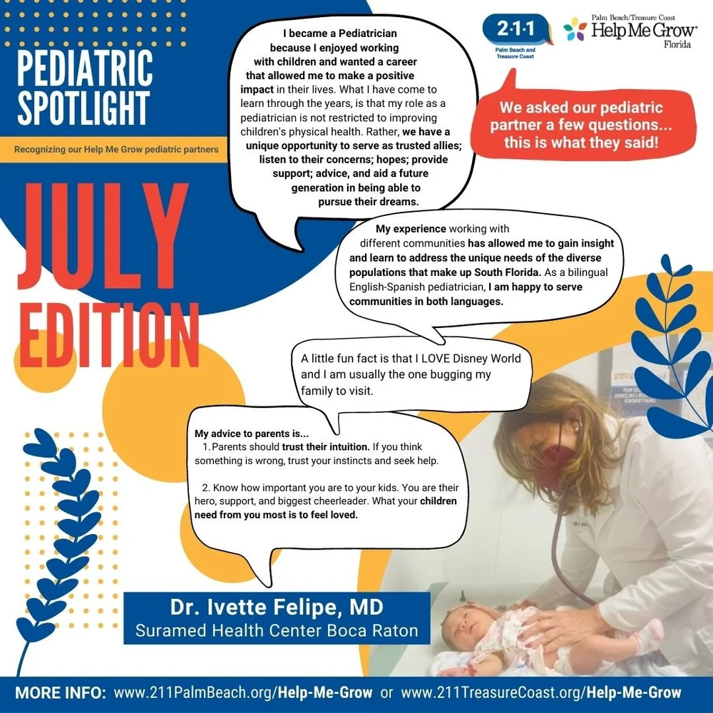 July Pediatric Spotlight Suramed Boca Raton 211 Helpline Palm Beach And Treasure Coast