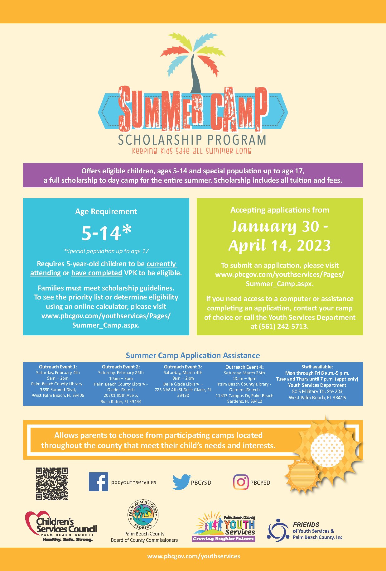 Palm Beach County Summer Camp Scholarship Program — 211 Helpline Palm