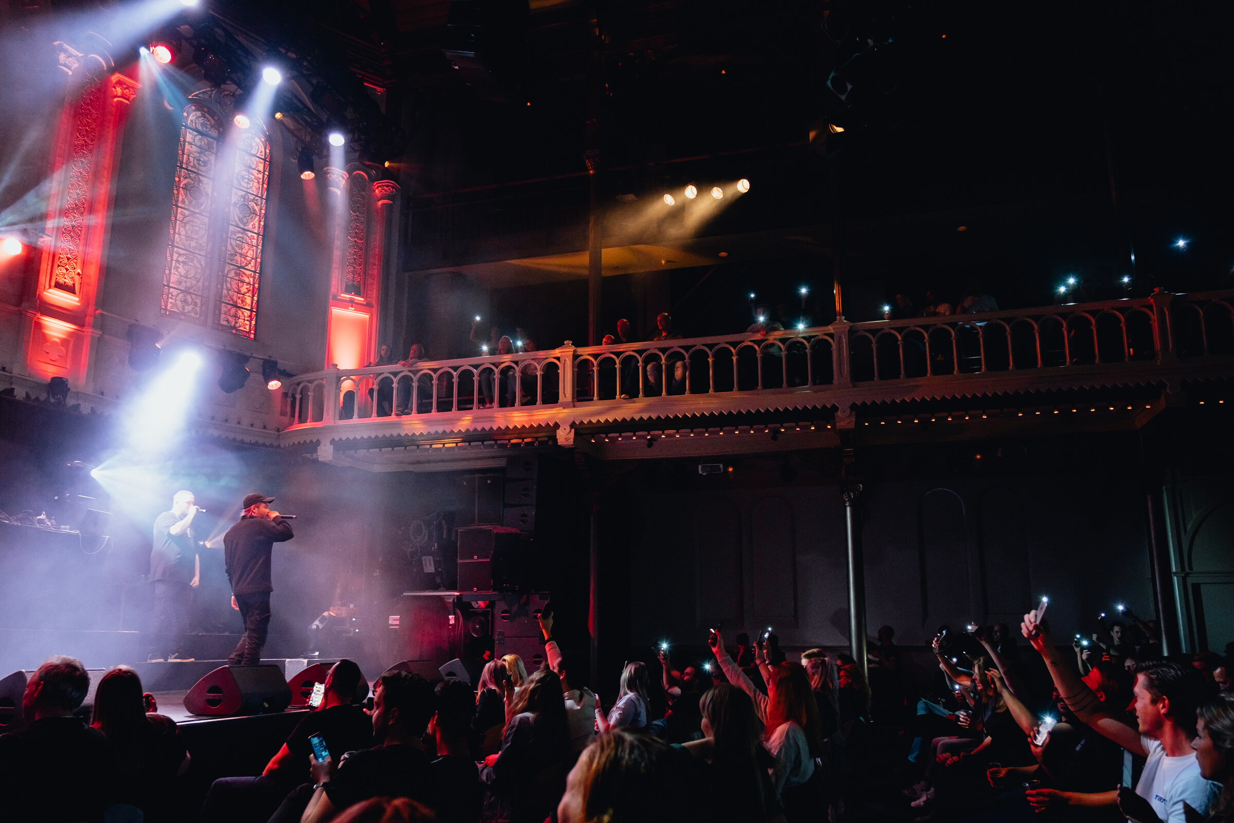  Rapper Donnie asks his seated audience to light up the room with phone lights during his sold-out show at Paradiso, Amsterdam, September 11, 2020. On January 25 2020 Donnie also sold out the main hall. He then played before 1,500 people. 