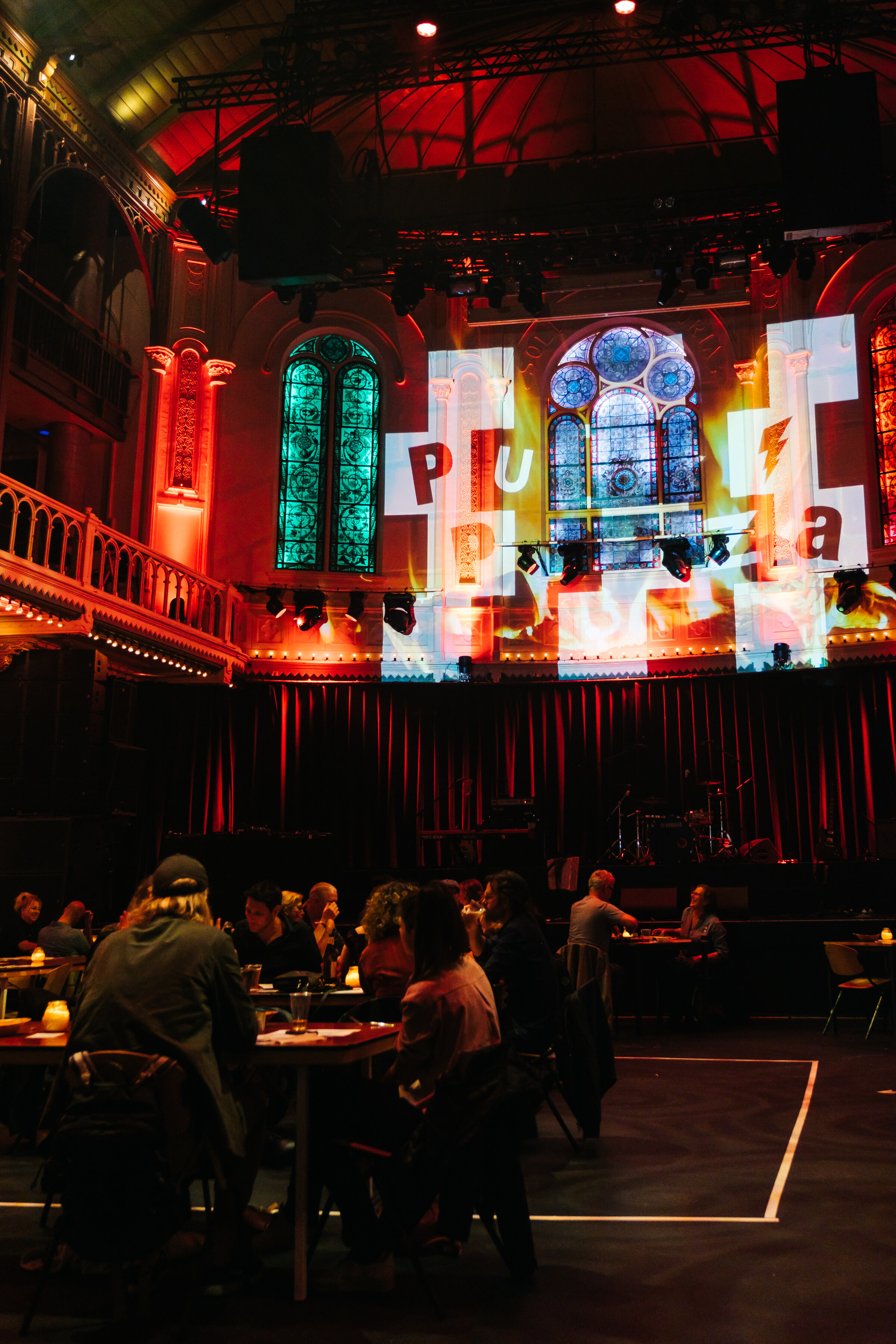  Punk Pizza takes over Paradiso, Amsterdam, September 1, 2020. Utrecht based pizza restaurant combines forces with Paradiso and temporary change Paradiso into a restaurant for four nights. Visitors are treated to a selection of pizzas and live music 