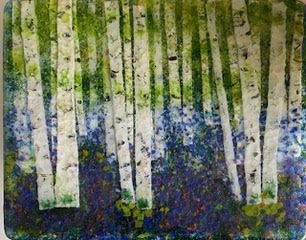 Birch with Bluebonnets