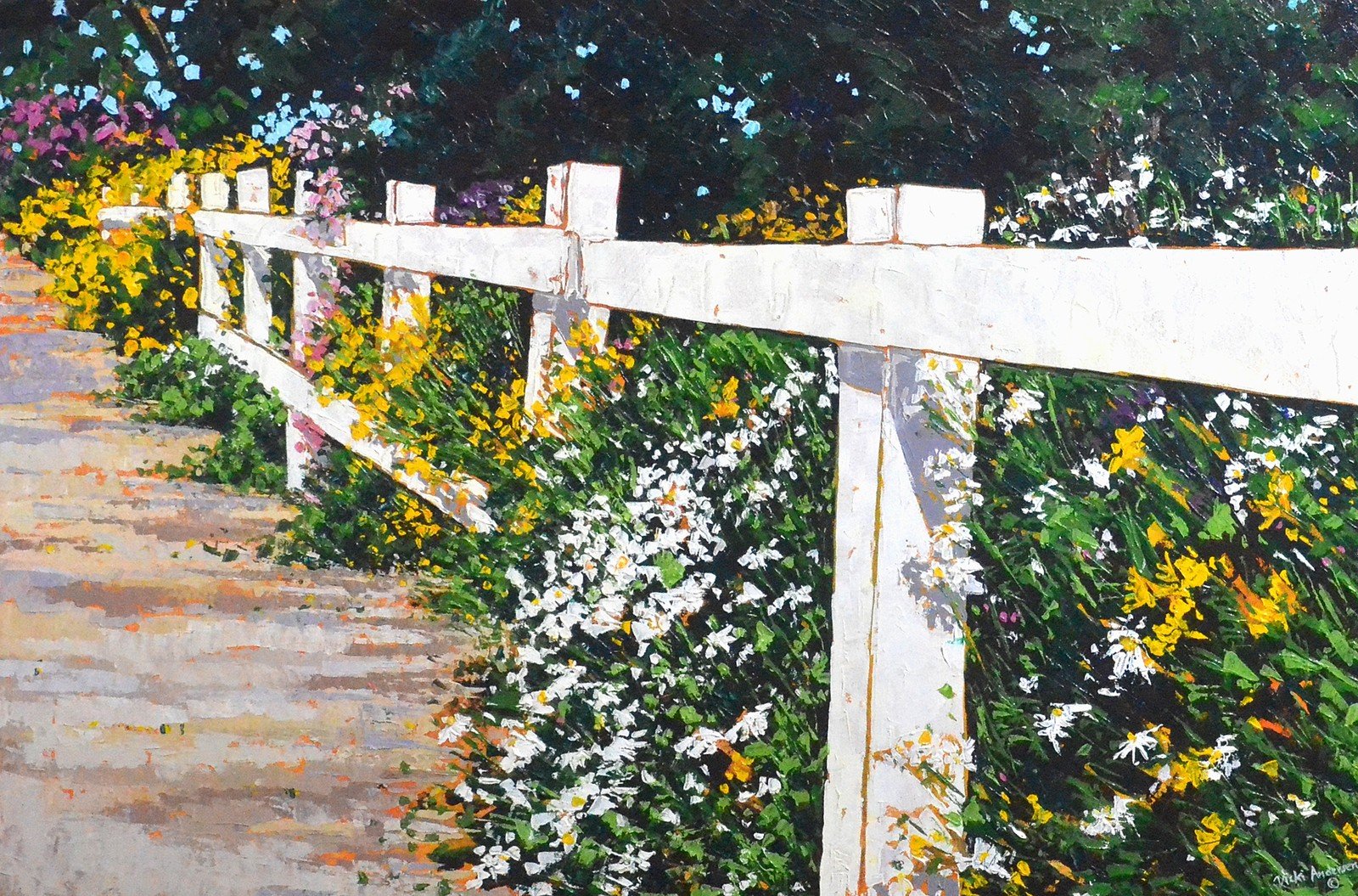 Vicki Andersen “White Fence with Daisies”