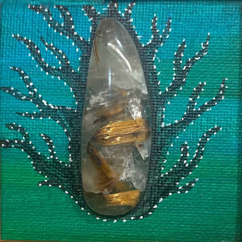 Joe Goetz “Lapidary Painting” Oil and gemstone