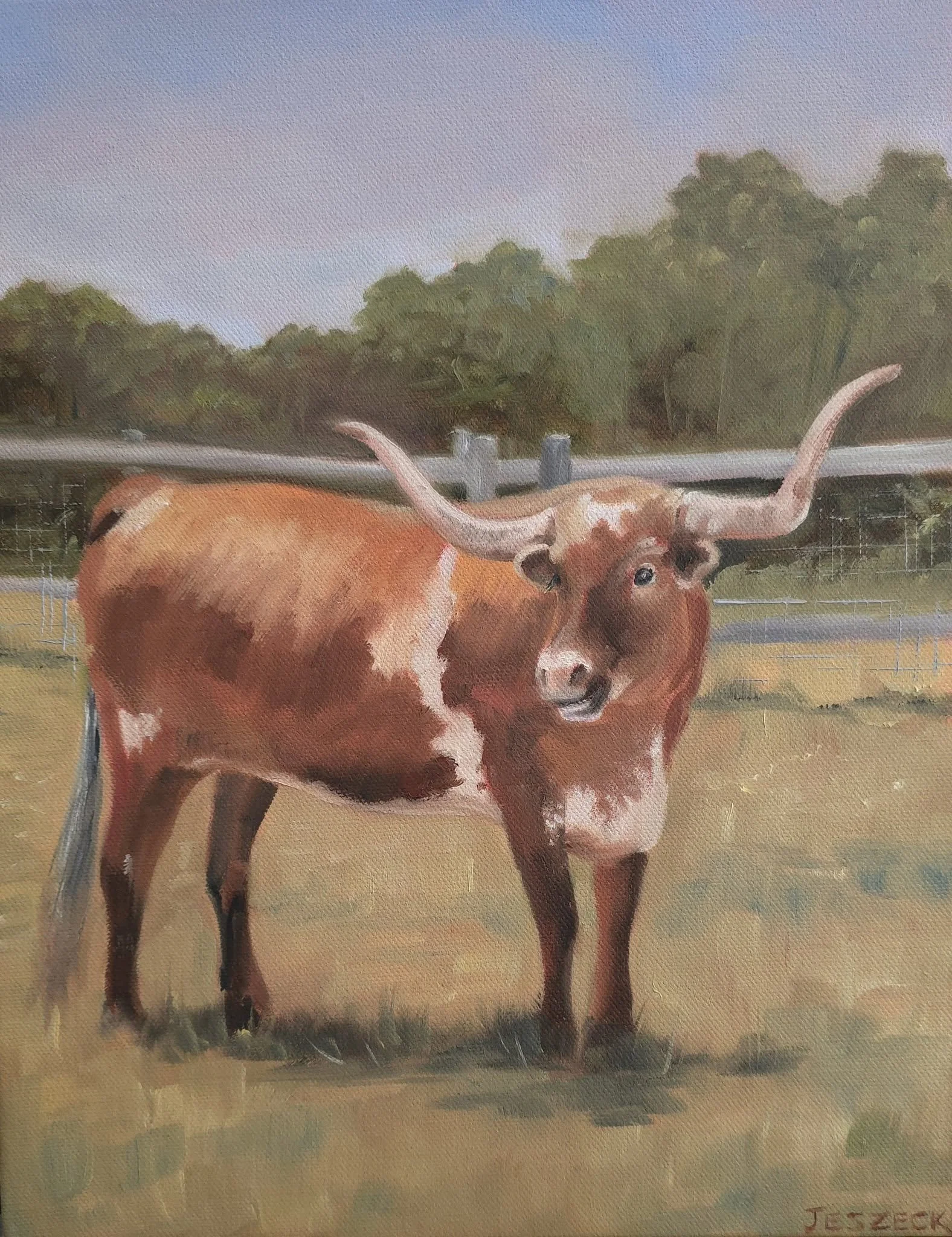 Chris Jeszeck “Sunlit Sentinel” Oil on canvas