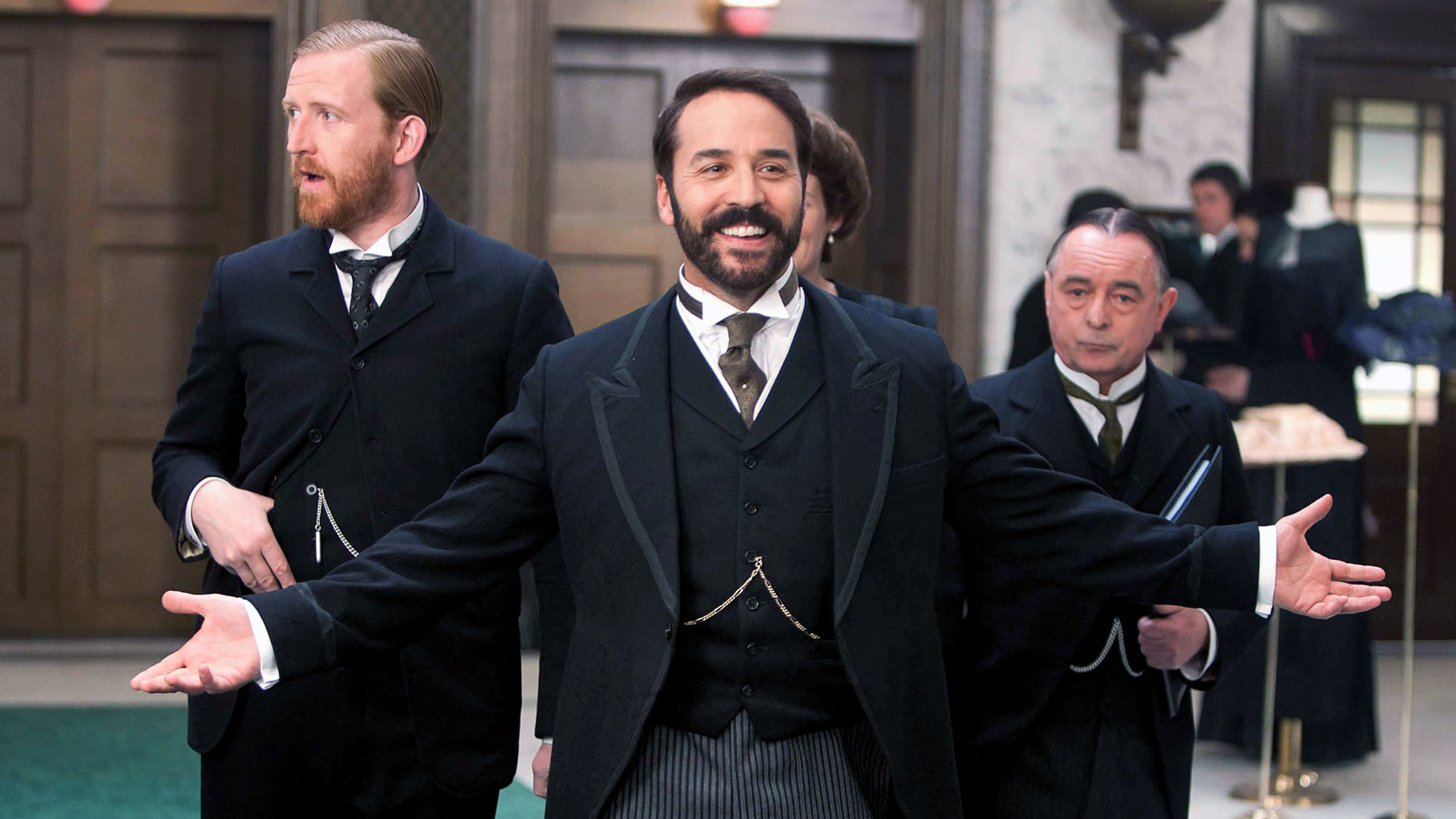 Jeremy Piven as Harry Gordon Selfridge in the PBS series Mr. Selfridge