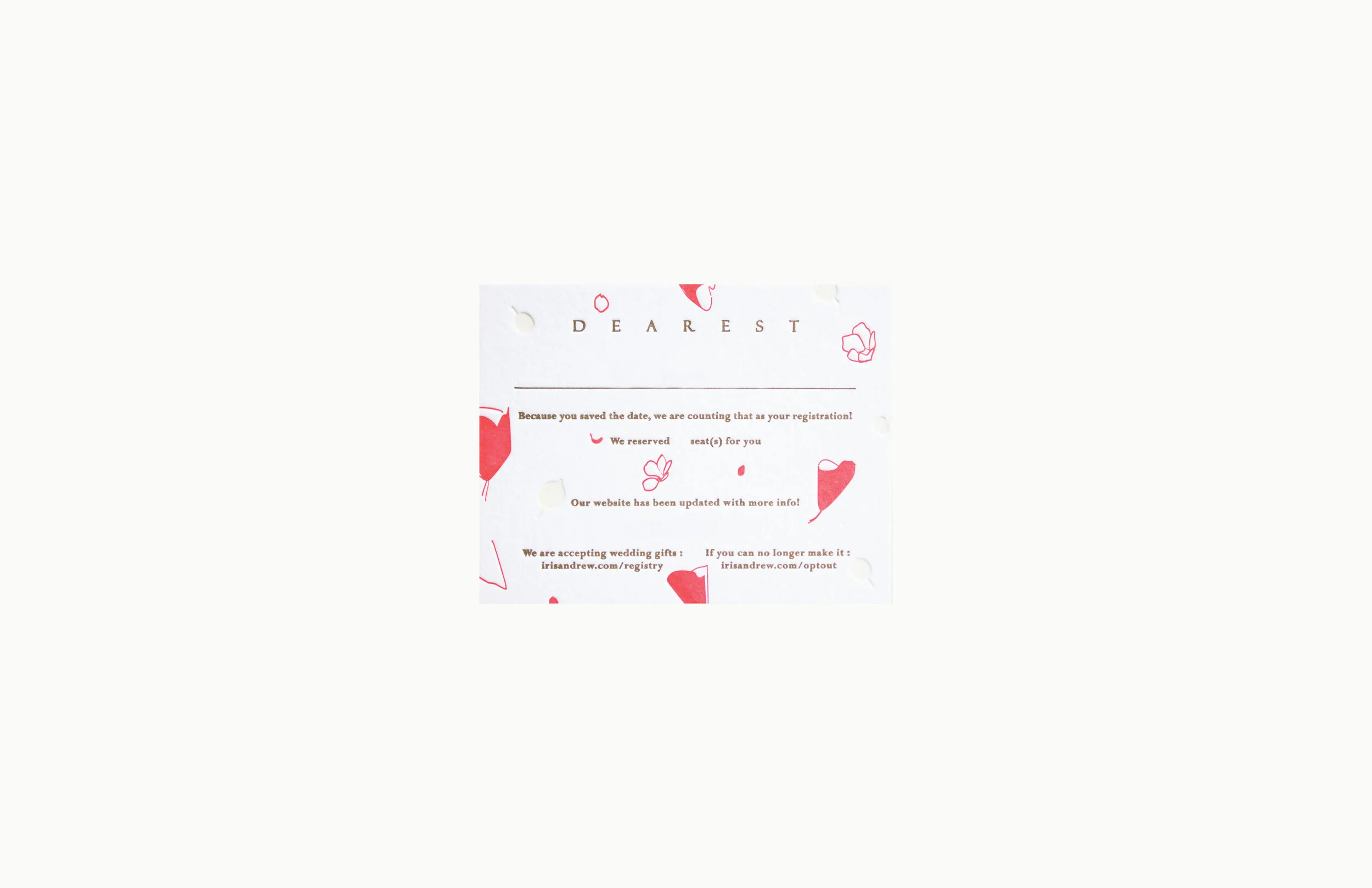  letter pressed rsvp 