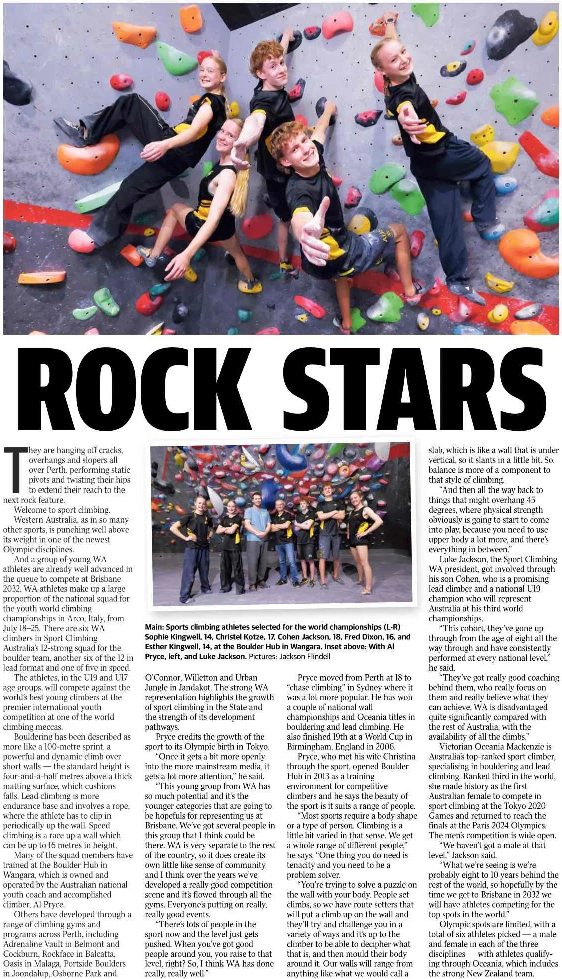 WA Youth Climbers in the News