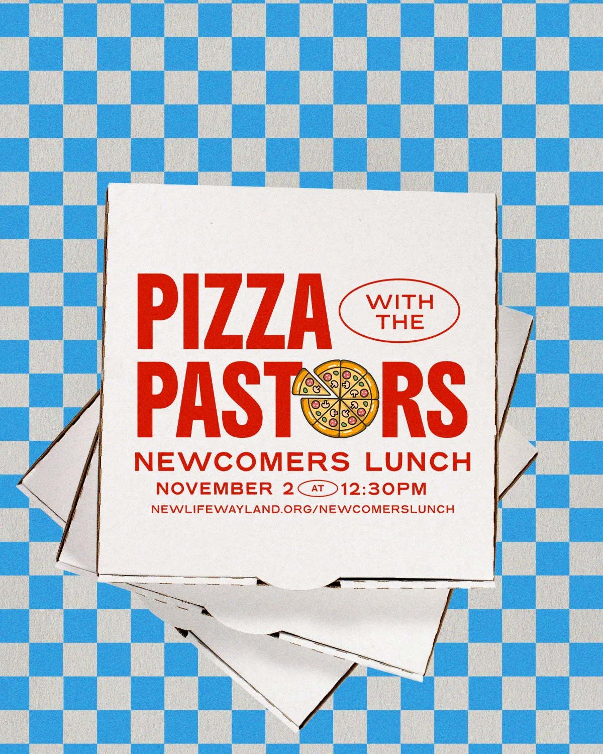 🍕 New (or new-ish) to New Life? We&rsquo;d love to get to know you!

Join us for Pizza with the Pastors this Sunday, November 2 at 12:30PM.
It&rsquo;s a casual, no-pressure lunch where we can get to know you and help you find ways to get connected. 