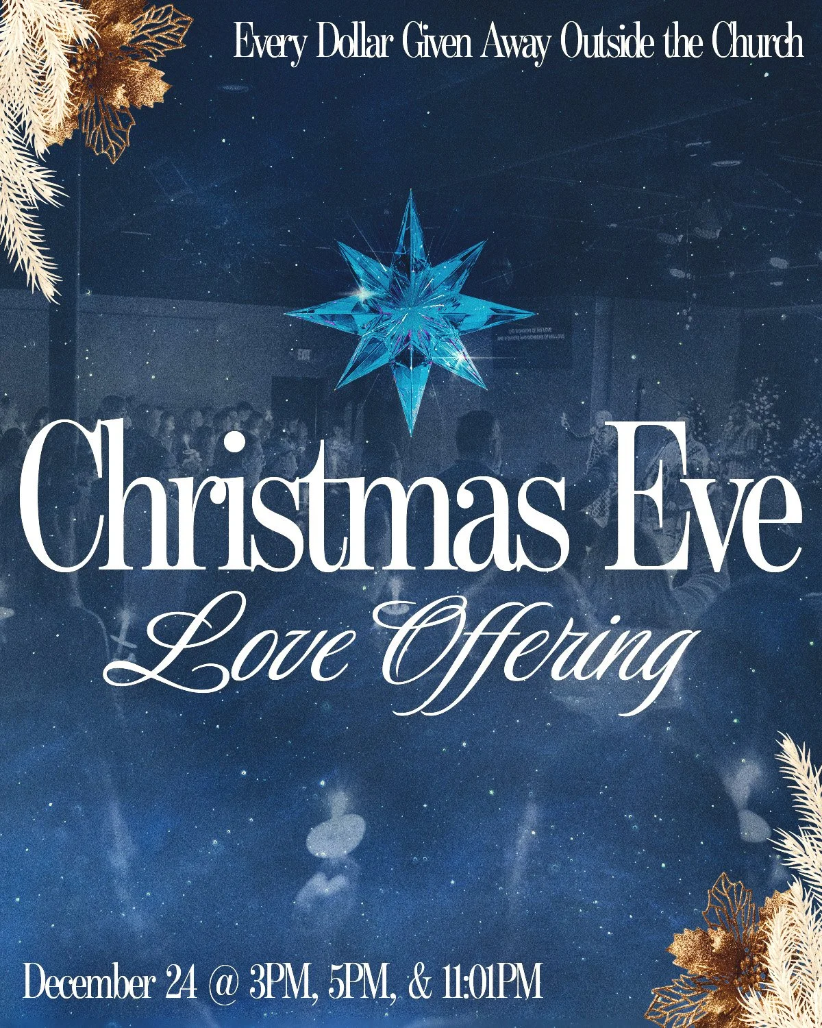 This Wednesday night, we&rsquo;re creating space for something simple and sacred. Every dollar given in our Christmas Eve Offering will be given away, outside the walls of our church, to serve people and meet needs in our community and beyond.

We&rs