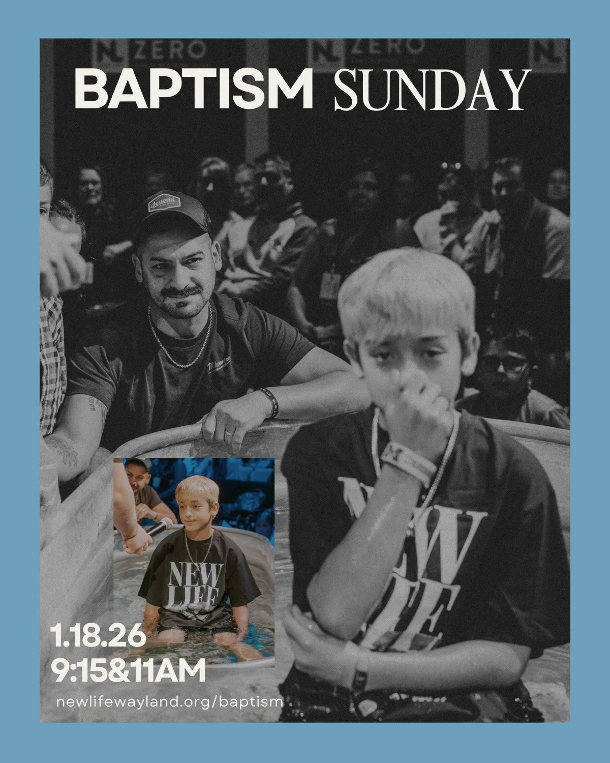 Your story matters. Your faith matters. And baptism is a powerful way to show what Jesus has done in you. We&rsquo;d be honored to walk with you.Baptisms on January 18, 2026 at 9:15 &amp; 11AM

Sign up: newlifewayland.org/baptism