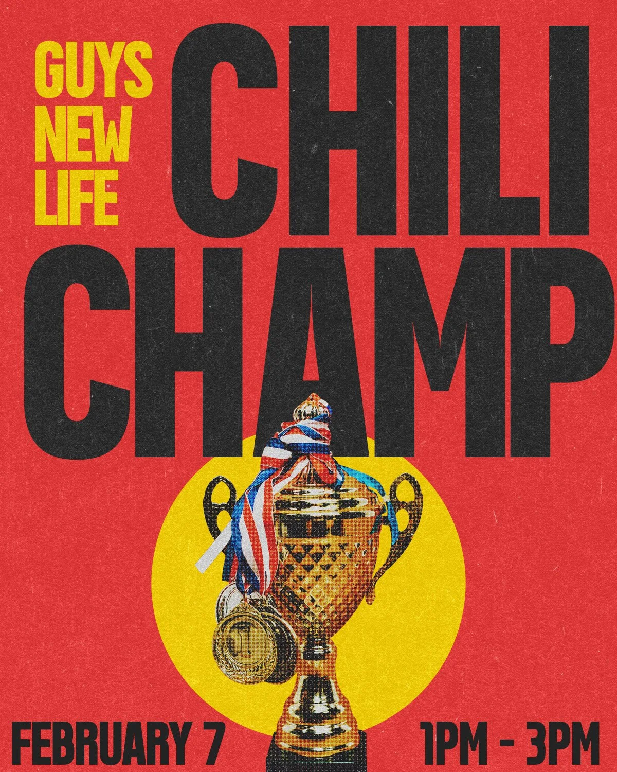 Men! Who doesn't love a little friendly competition? This is your week to flex your chili skills! Join us for the Guys Chili Cookoff this Saturday 1-3PM at New. 

1st Place - $100 (and your name on our annual trophy)
2nd Place - $50
3rd Place - $25

