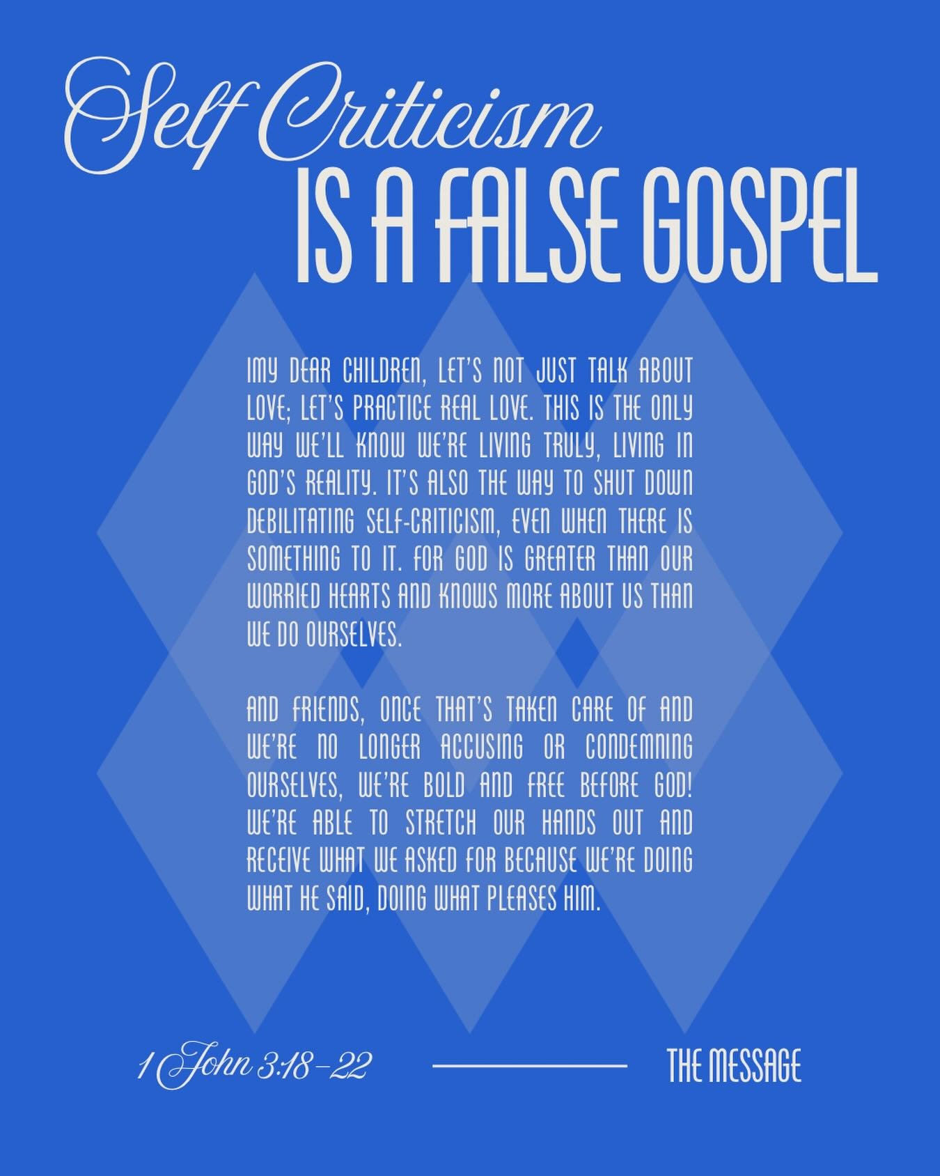 That little voice in your head that&rsquo;s constantly condemning, criticizing, and belittling yourself? Yeah, that&rsquo;s not God&rsquo;s voice. 

His voice convicts us of sin and righteousness, the enemy&rsquo;s voice condemns and keeps us stuck i
