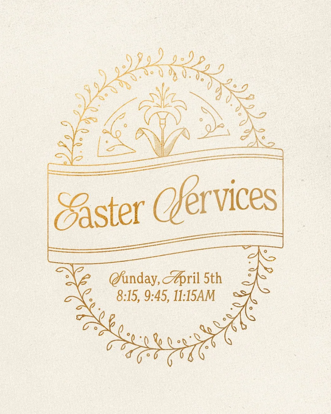 Easter Sunday is ONE week from today!

If you&rsquo;re longing for a fresh start, a quiet nudge of hope, or a place to belong...come be part of the story.

April 5: 8:15, 9:45, 11:15AM
Breakfast at our 8:15 family service &bull; Baptisms at every ser