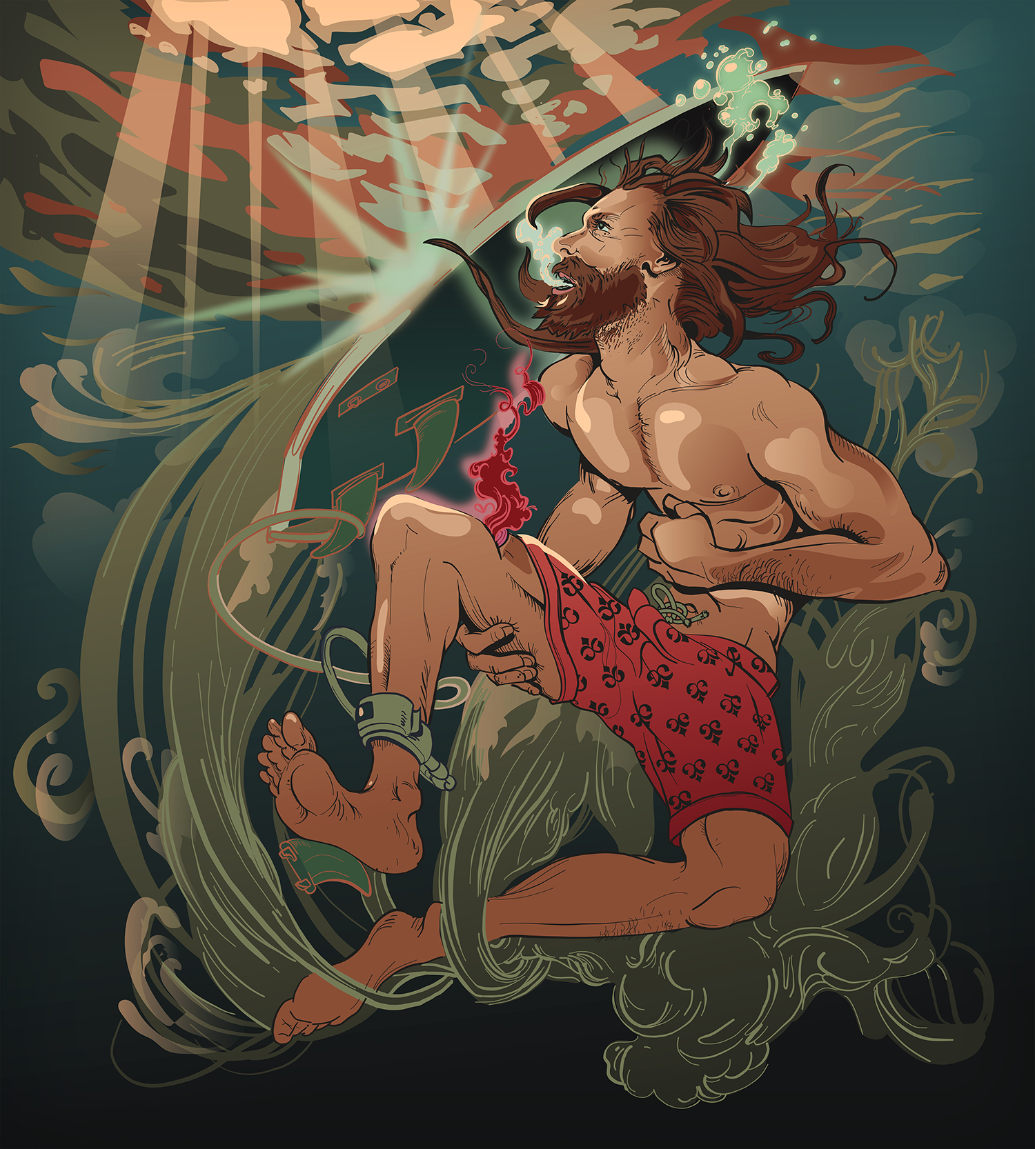 Down and Out Cut Surfer Illustration Josh Hunter