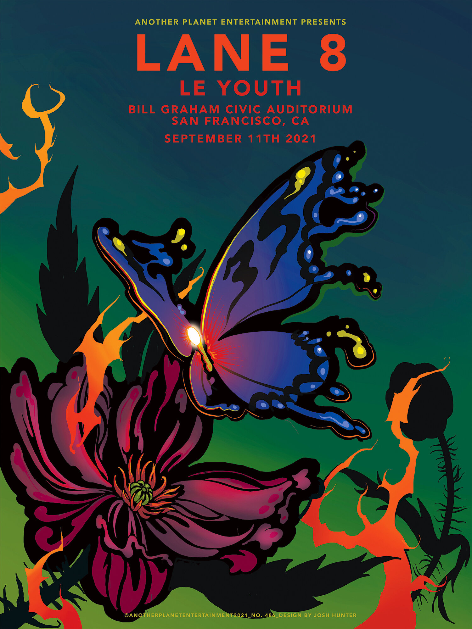 LANE 8 w/ Le Youth at the Bill Graham Civic Auditorium Concert Poster