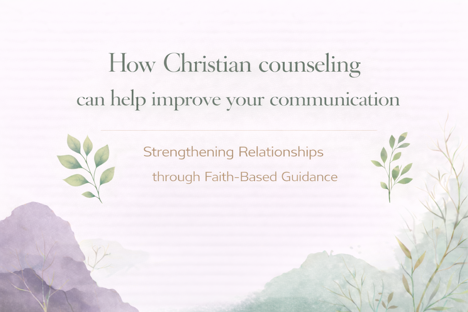 How Christian counseling can help improve your communication