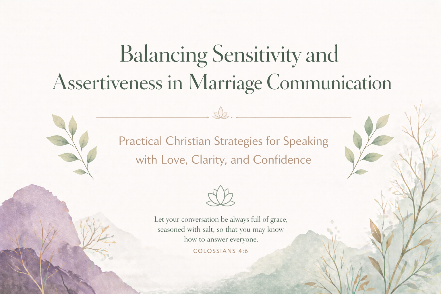 Balancing Sensitivity and Assertiveness in Marriage Communication