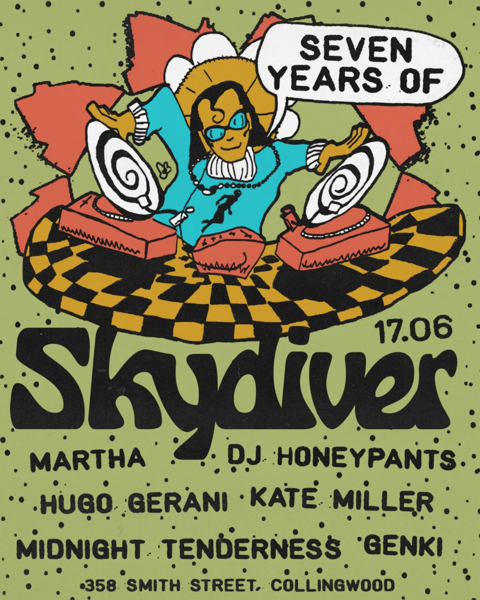 Skydiver Records Birthday Poster
