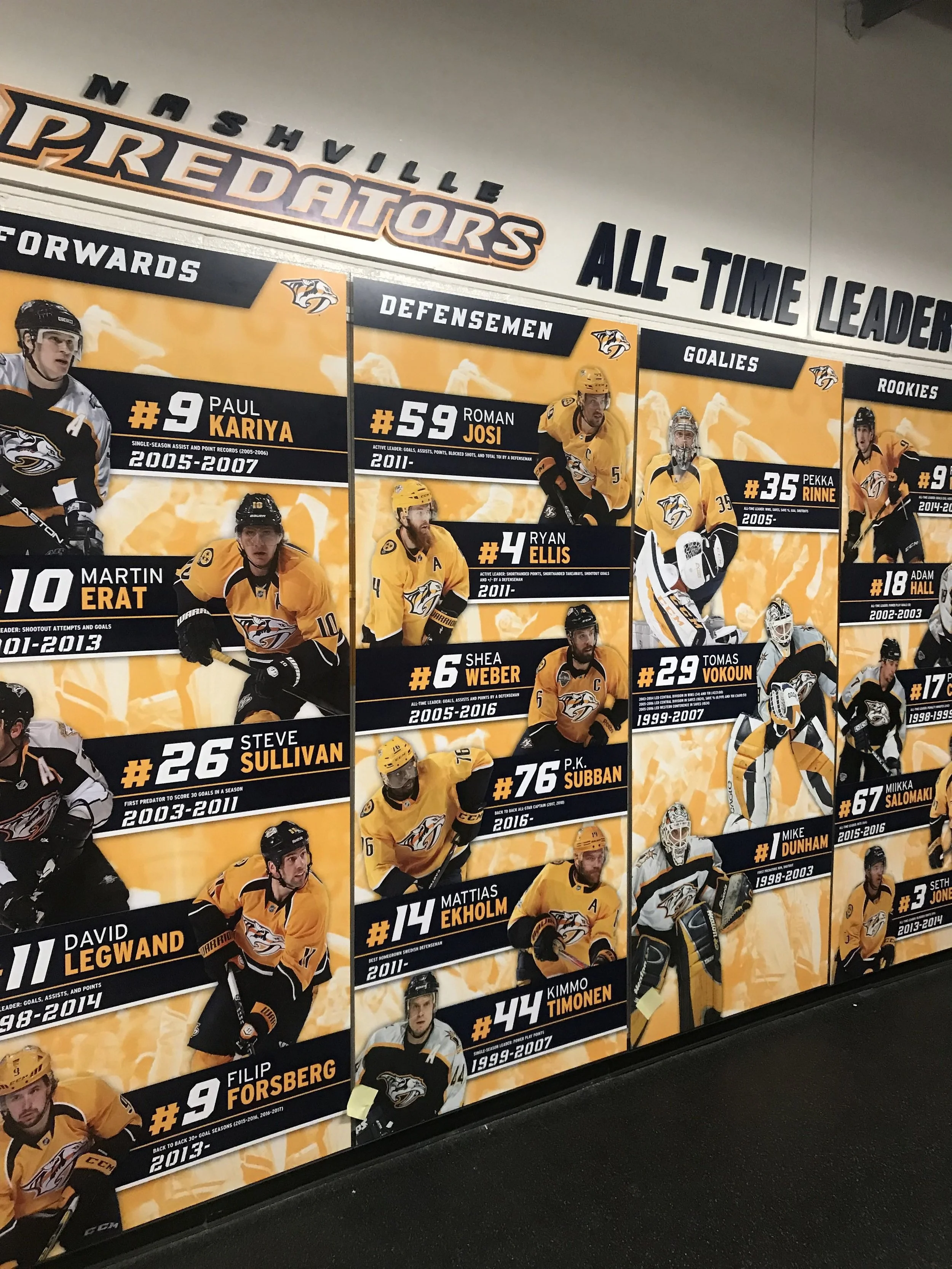 Nashville Predators Top 5 Boards