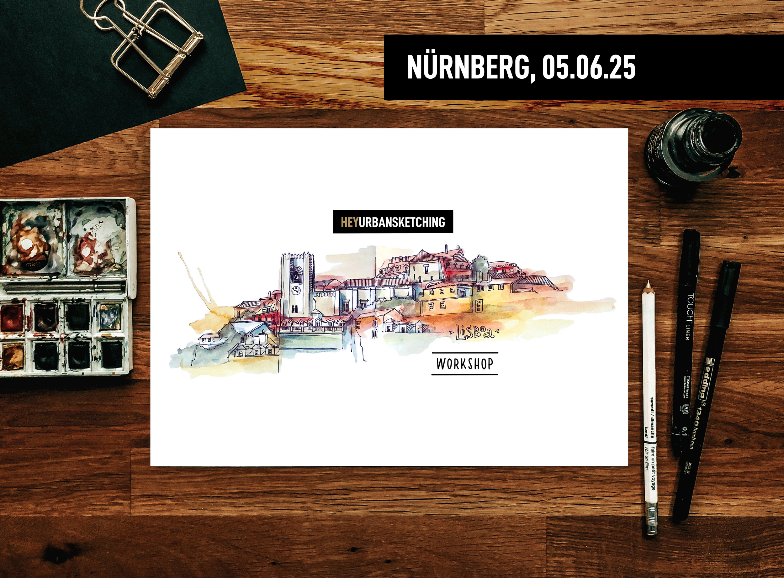 Urban Sketching Nürnberg // Do, 05.06.2025, 16:30 - 19:30 Uhr