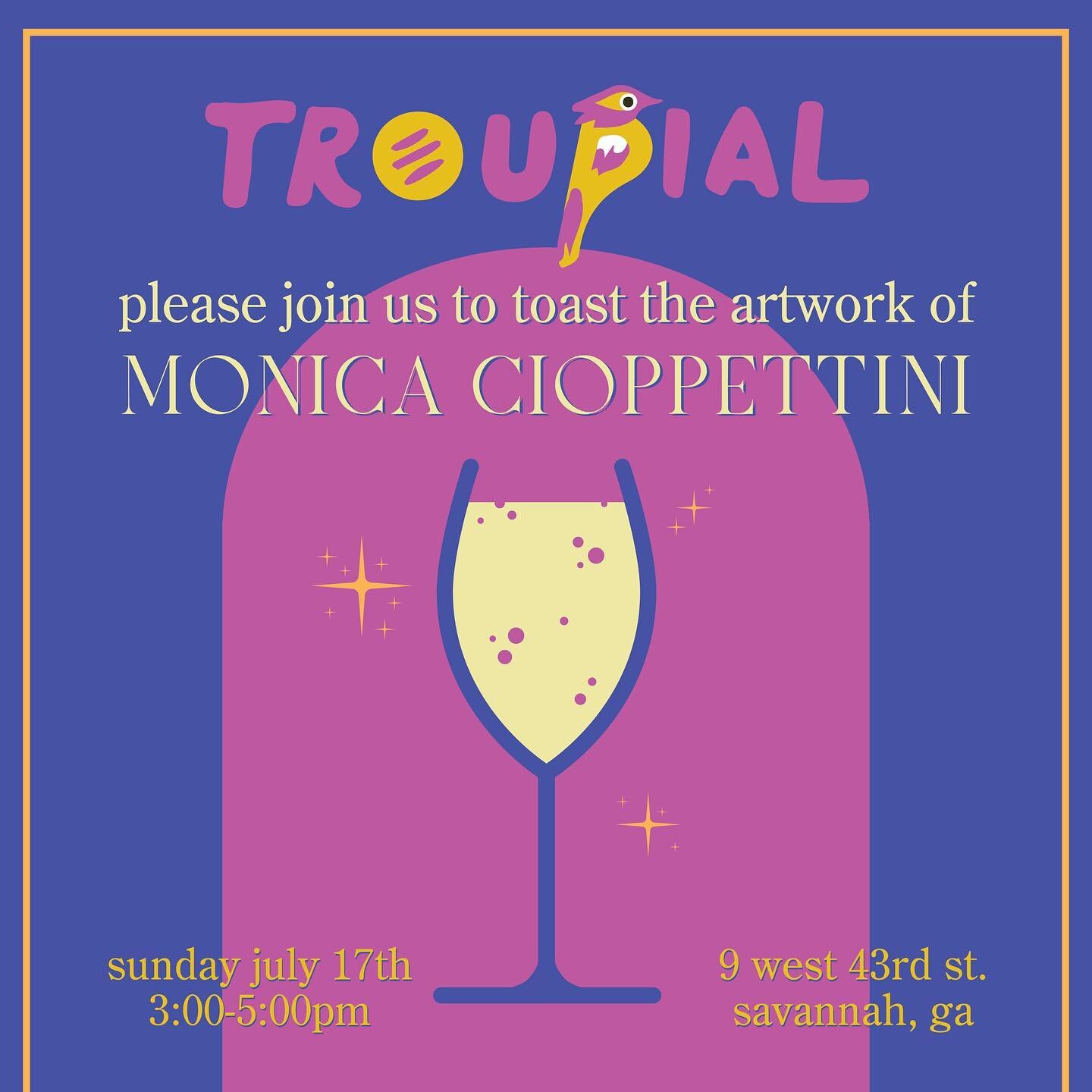 Come join us this Sunday @troupialsav! This will be the last week too see and purchase my artwork at the coffee shop and we&rsquo;d like to celebrate with Venezuelan cuisine and mimosas! 🥂A big thank you to @troupialsav for displaying my artwork and