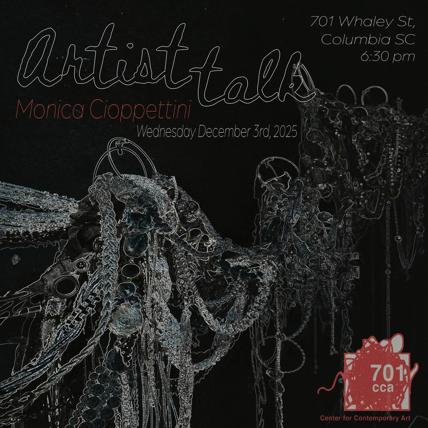 You&rsquo;re invited to my artist talk this Wednesday @701cca ✨ see you there #assemblageart #artisttalk #costumejewelry #mixedmedia