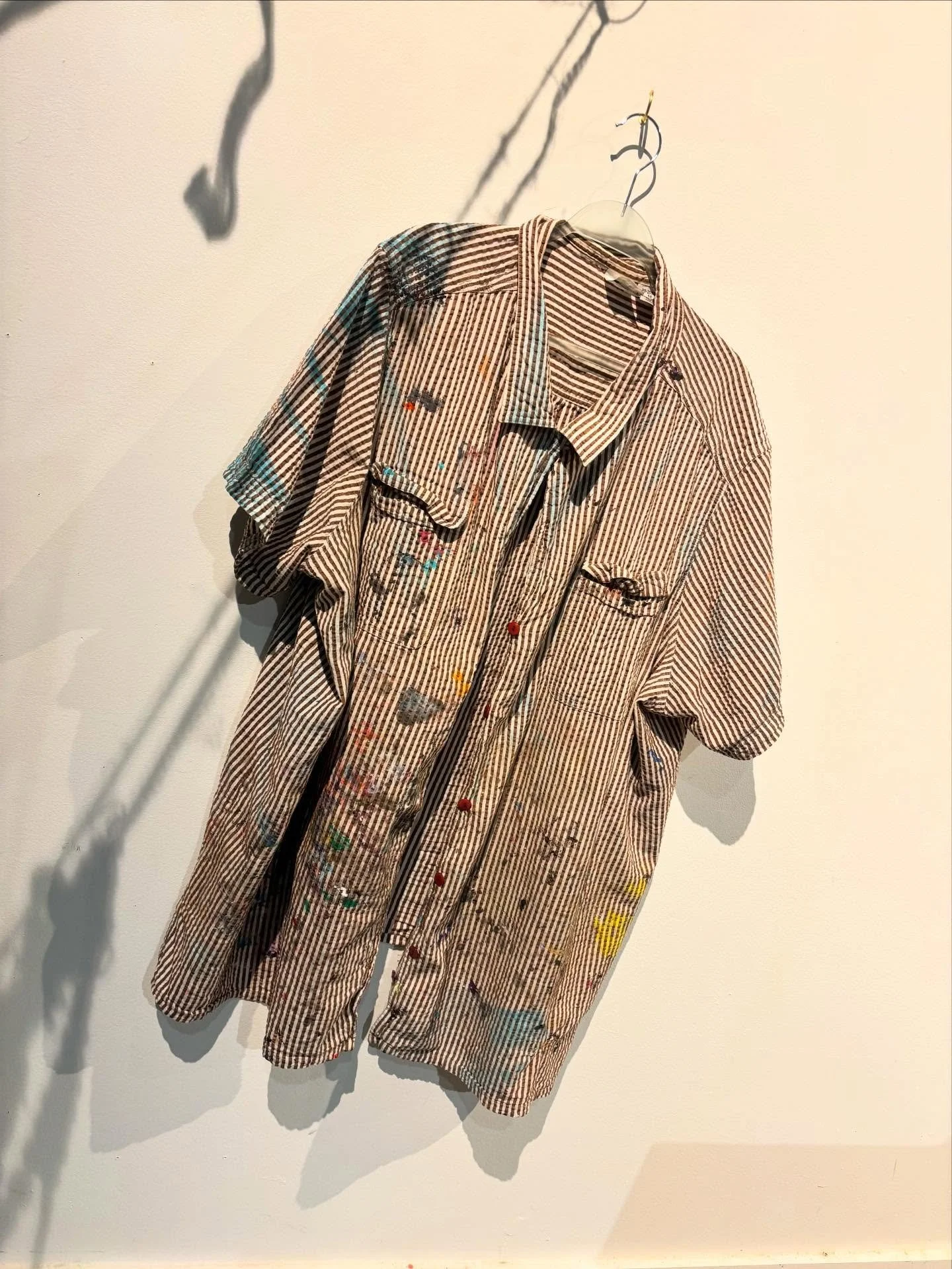 My XXXXXL studio uniform I&rsquo;ve been wearing since grad school. An absolute necessity! #smock #studioart #mixedmedia